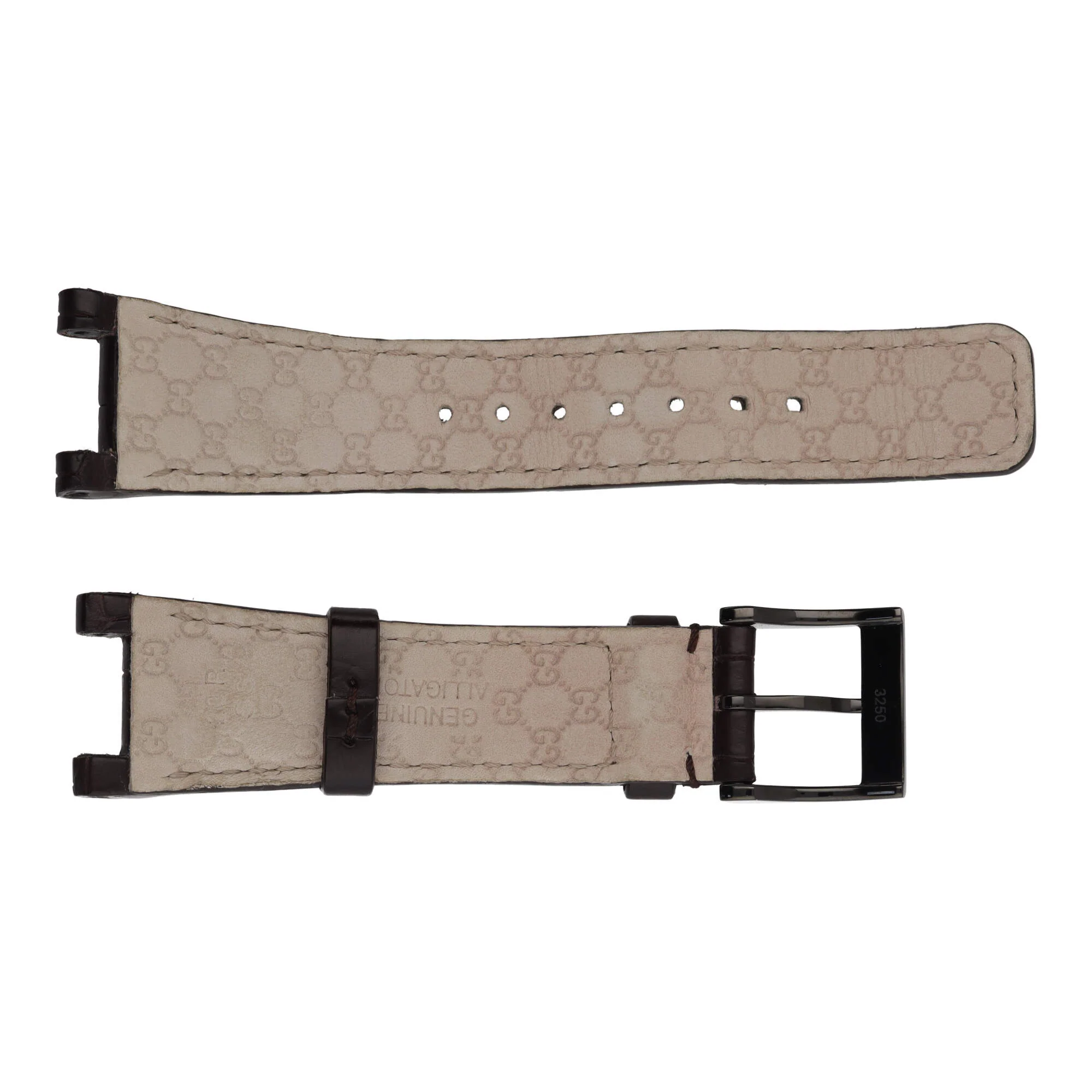 Gucci Watch Strap. Dark Brown Alligator. YDA32129 - Image 2