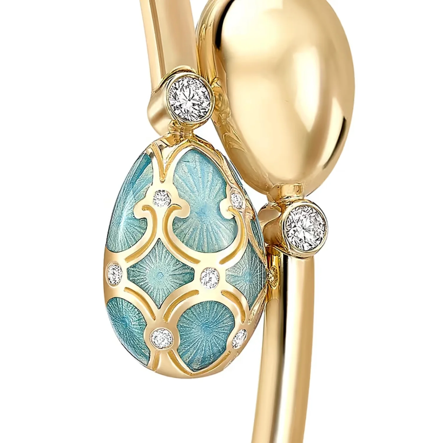 Fabergé Heritage Forever Crossover Bracelet 18ct Yellow Gold Turquoise Guilloché Enamel - Image 3