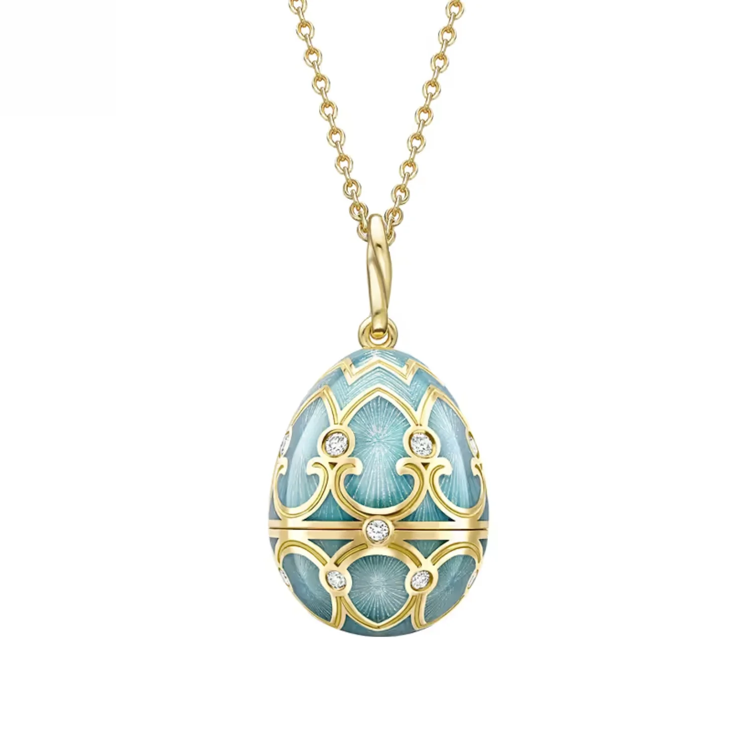 Fabergé Heritage Surprise Ladybird Pendant 18ct Yellow Gold Turquoise Guilloché Enamel - Image 2