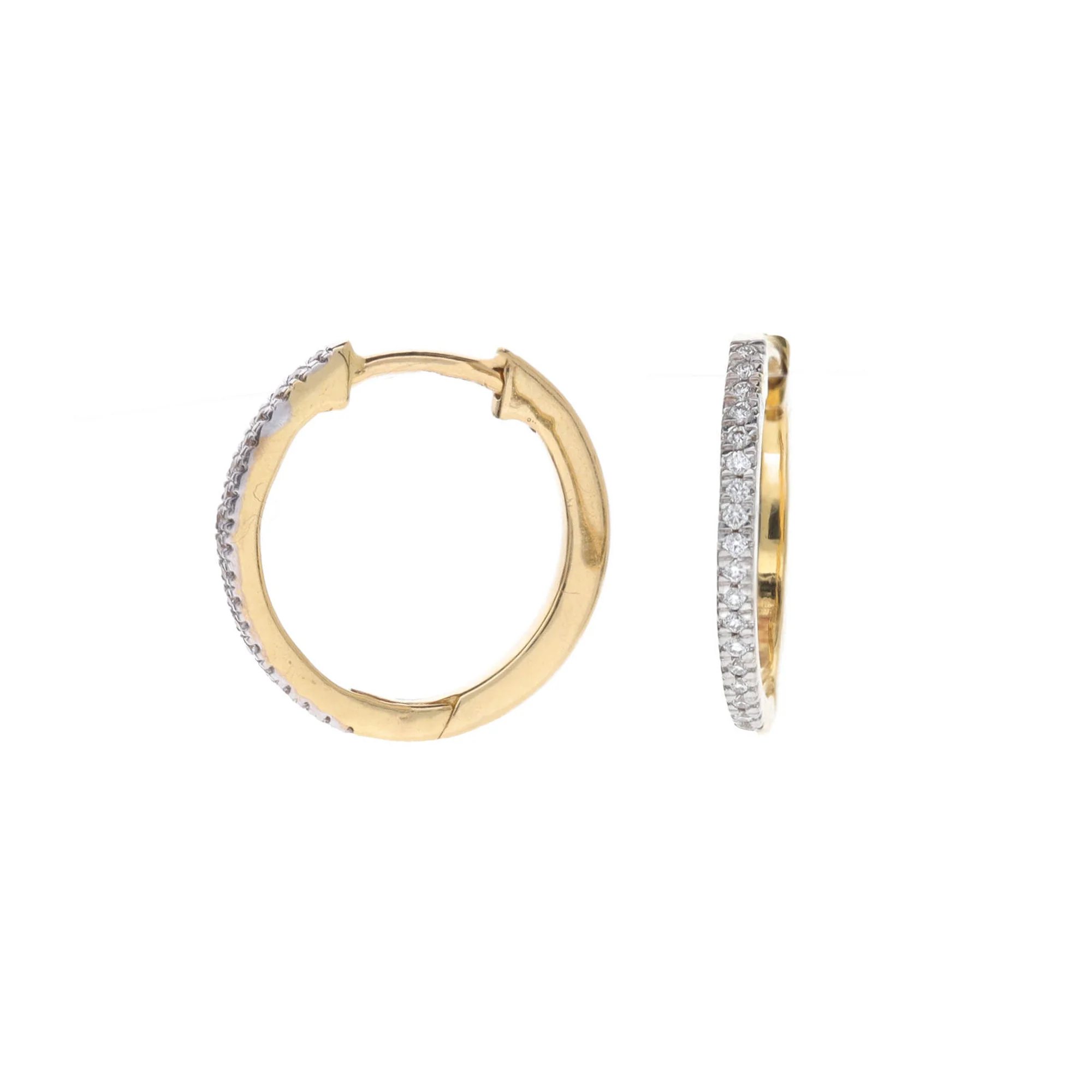 Histoire D'Elle Diamond 0.06ct 18ct Yellow Gold Hoop Earrings - Image 2