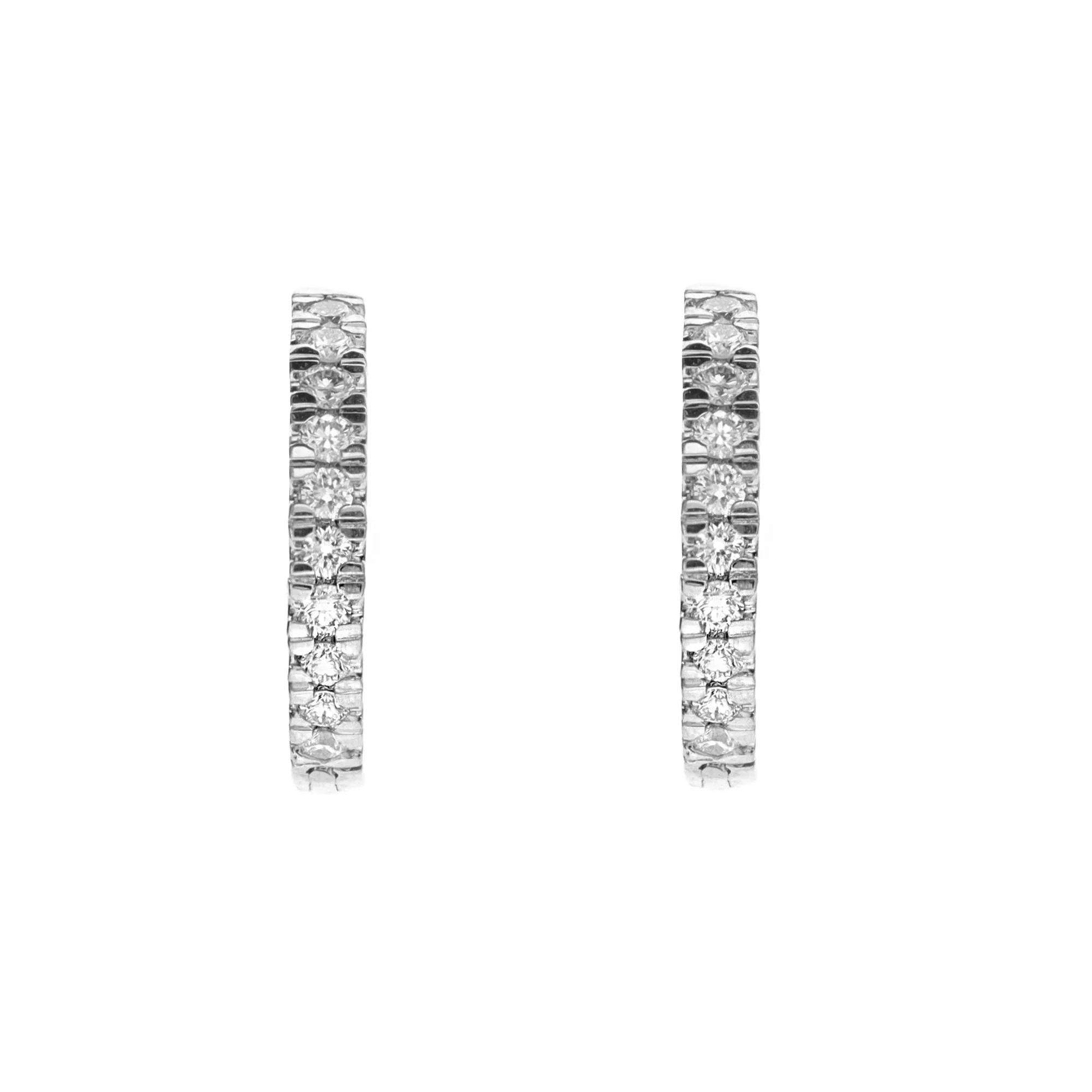Histoire D'Elle Diamond 0.17ct 18ct White Gold Hoop Earrings - Image 2