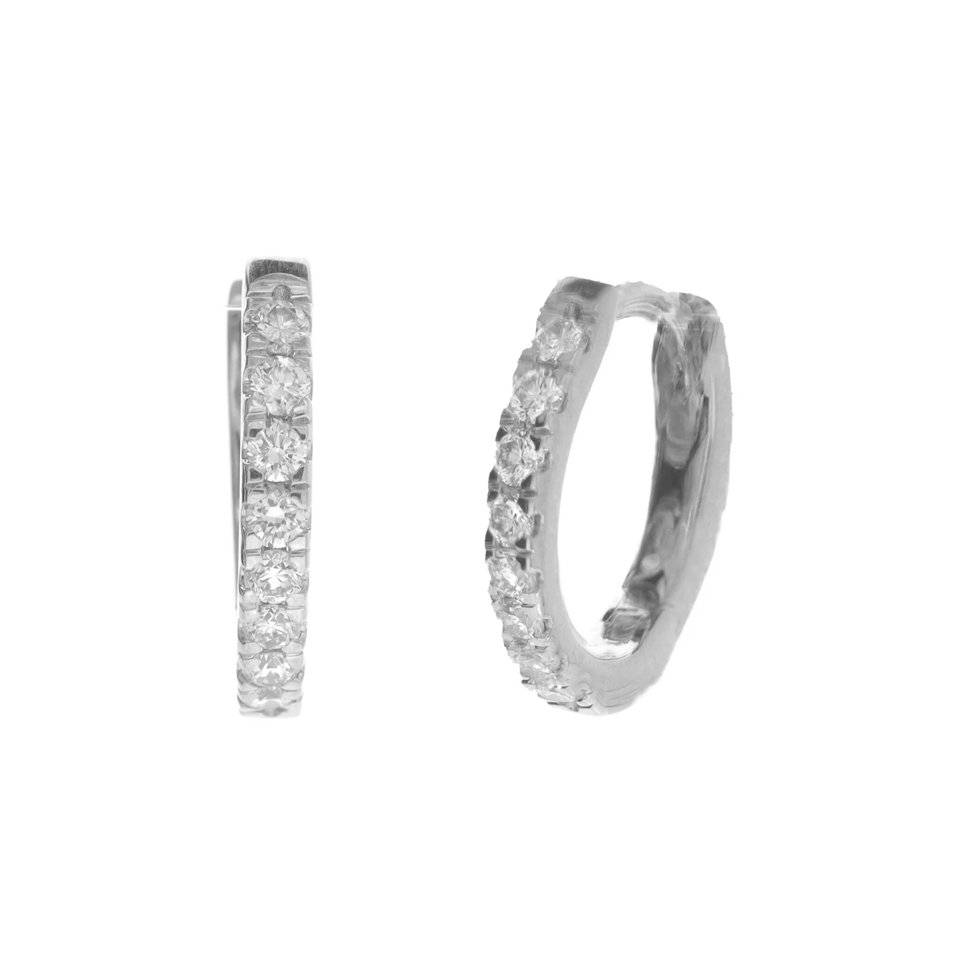 Histoire D'Elle Diamond  0.23ct 18ct White Gold Hoop Earrings - Image 2