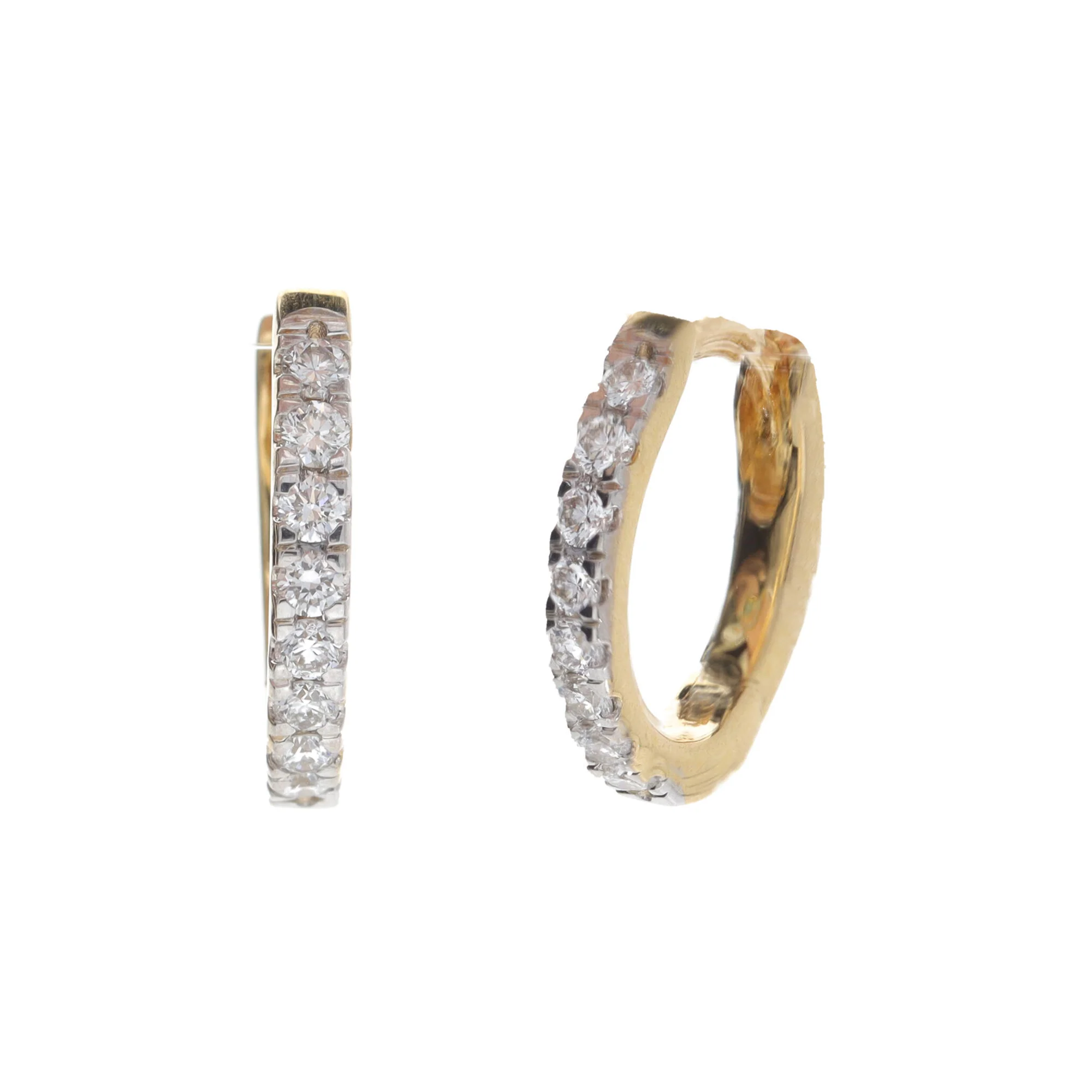 Histoire D'Elle Diamond 0.24ct 18ct Yellow Gold Hoop Earrings - Image 2