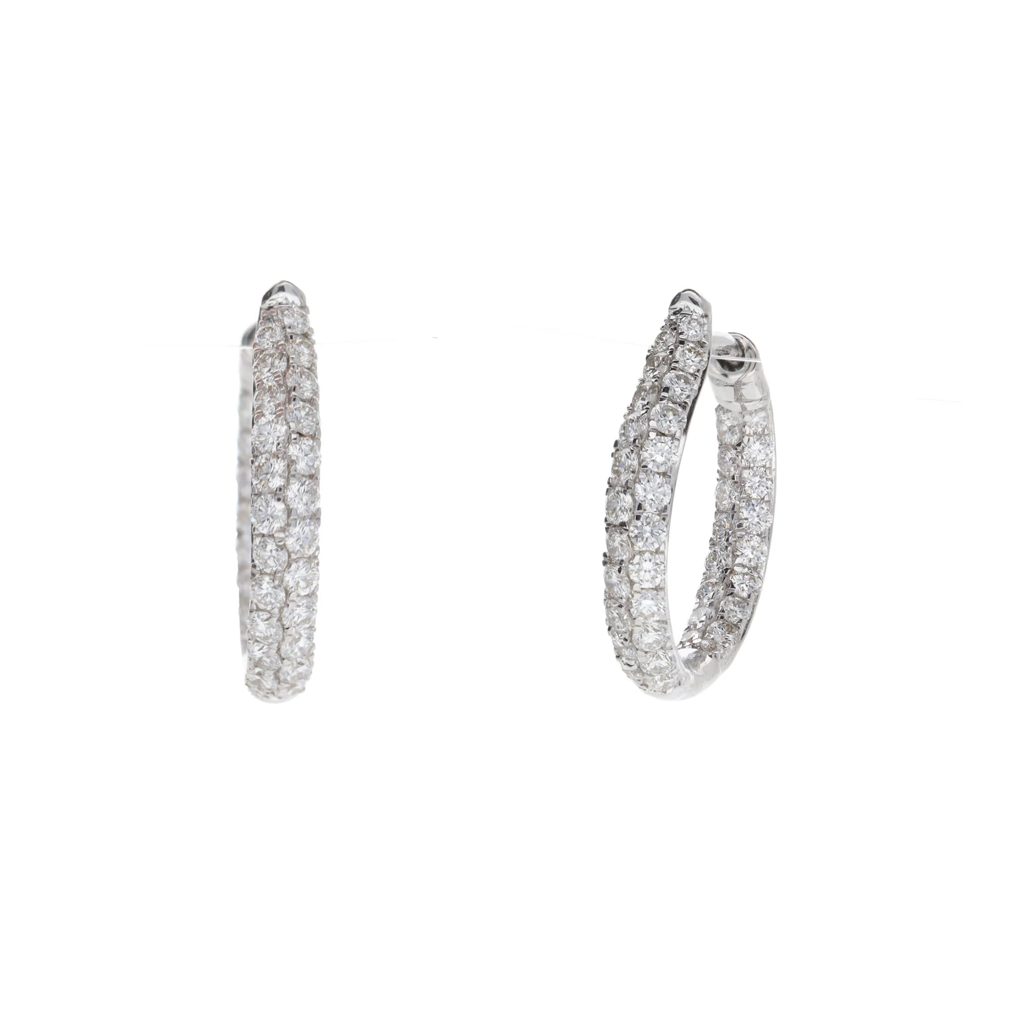 Histoire D'Elle Diamond  1.00ct 18ct White Gold Hoop Earrings - Image 2