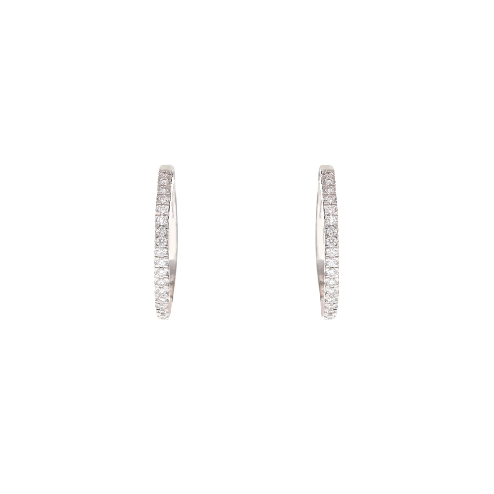 Histoire D'Elle Diamond 18ct White Gold Hoop Earrings