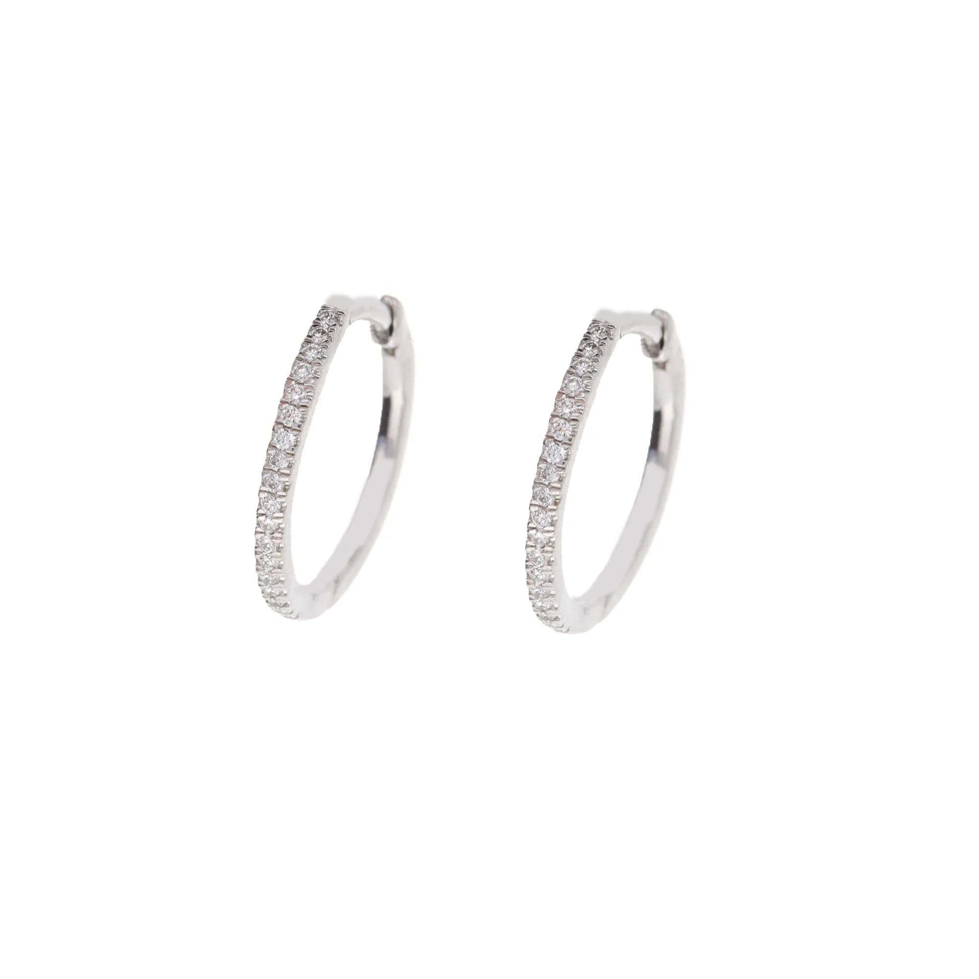 Histoire D'Elle Diamond 18ct White Gold Hoop Earrings - Image 2