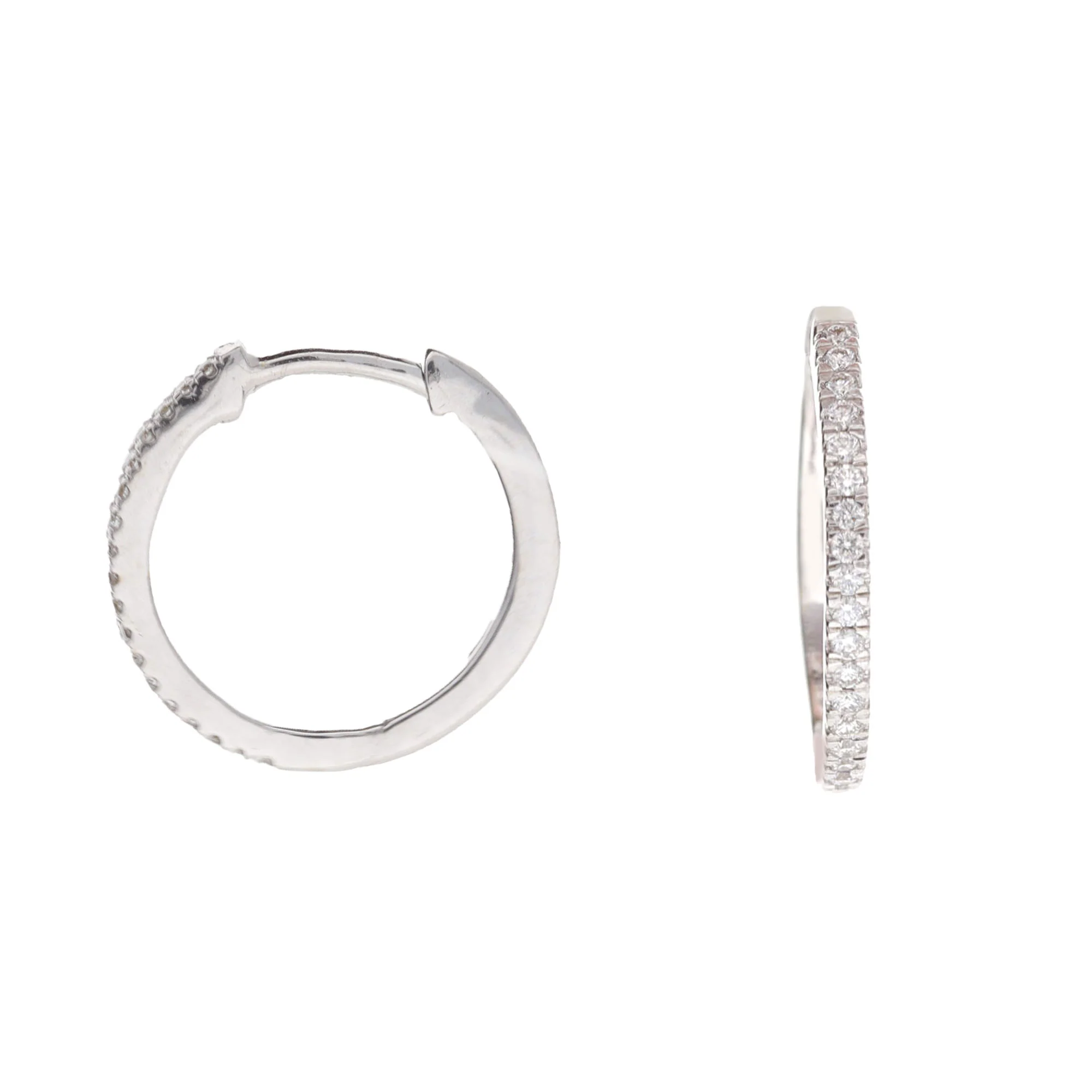 Histoire D'Elle Diamond 18ct White Gold Hoop Earrings - Image 3