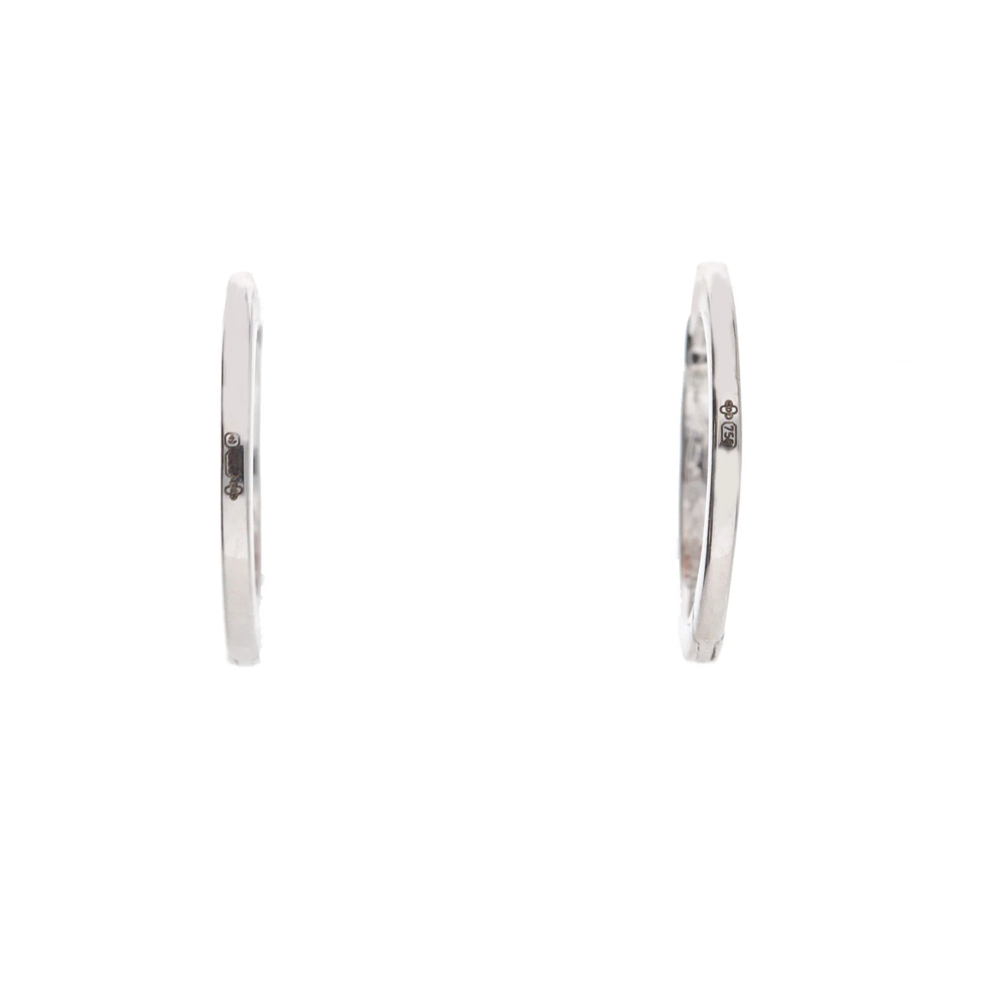 Histoire D'Elle Diamond 18ct White Gold Hoop Earrings - Image 4