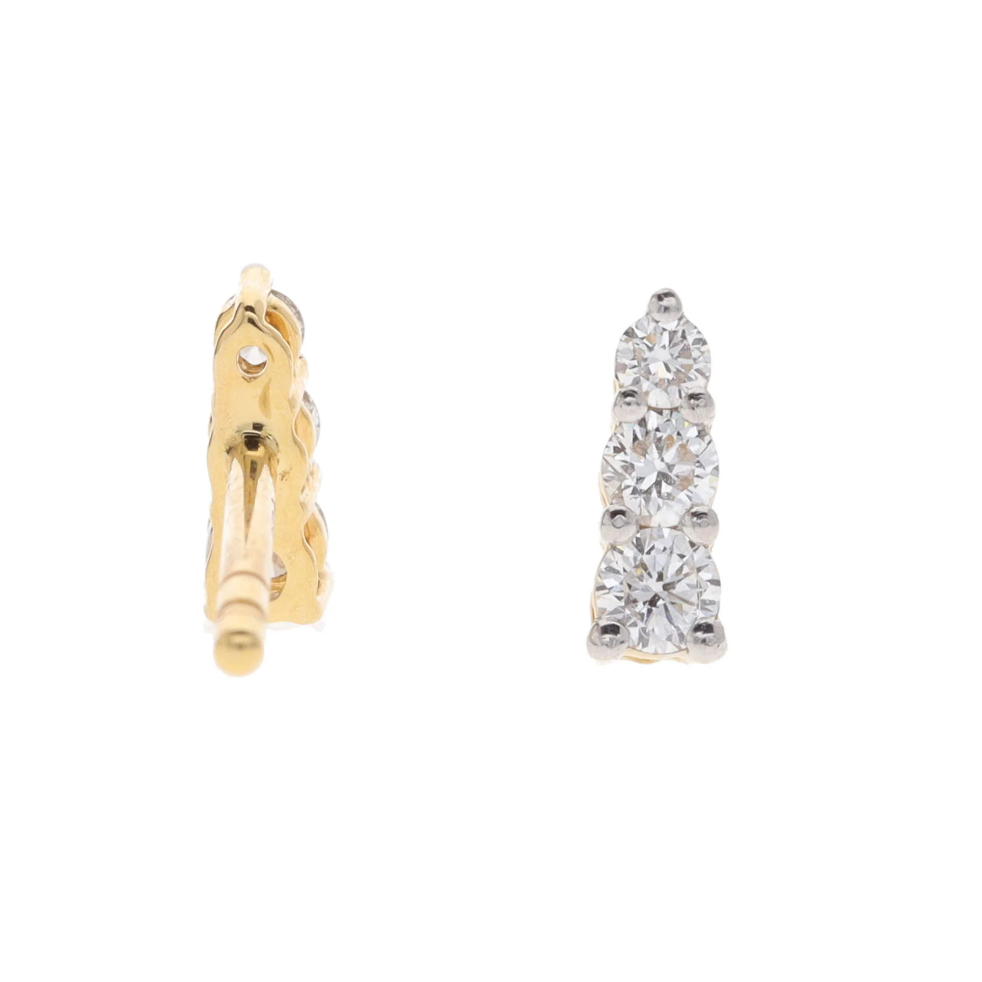 Histoire D'Elle Diamond 18ct Yellow Gold Graduated Stud Earrings - Image 5