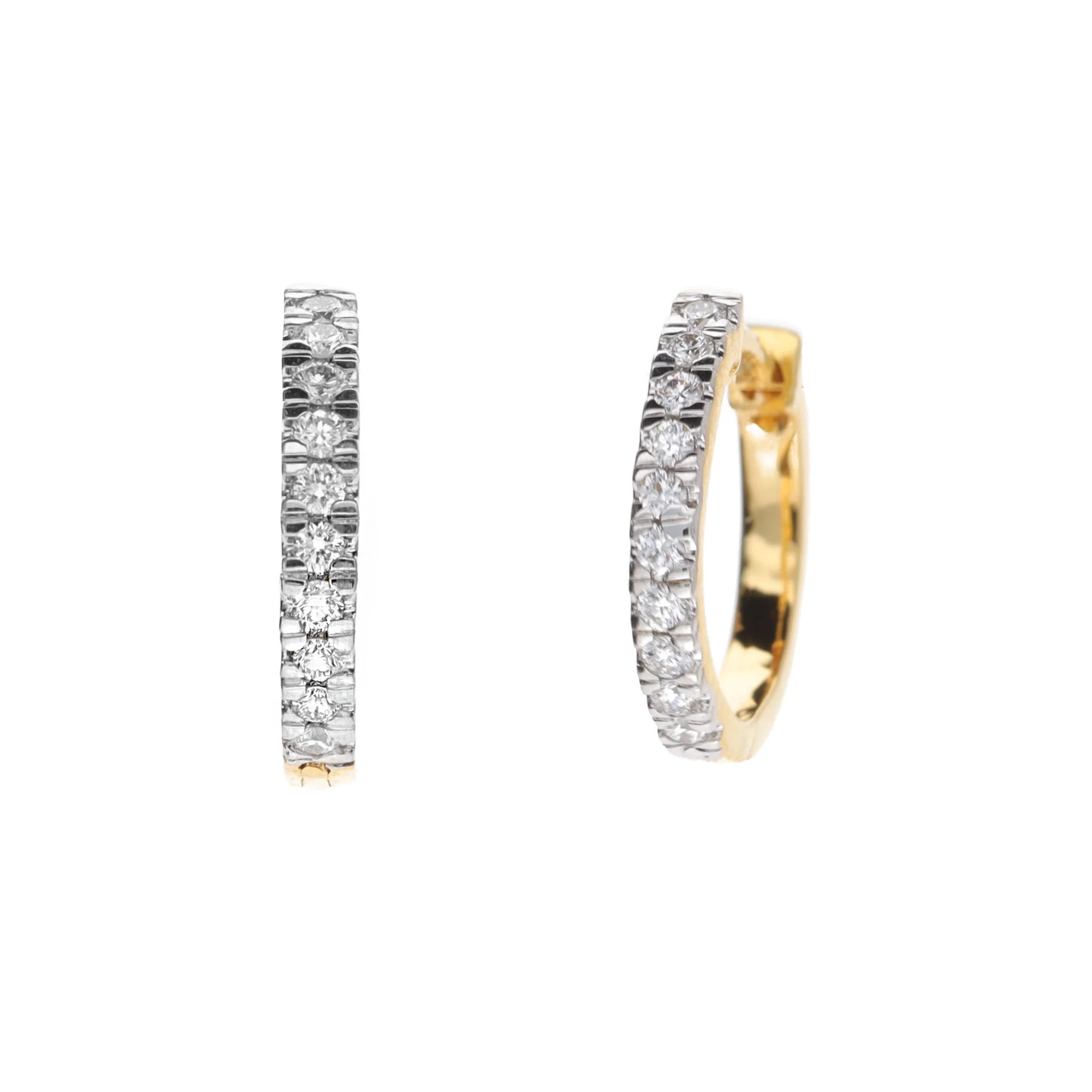 Histoire D'Elle Diamond 0.17ct 18ct Yellow Gold Hoop Earrings - Image 2