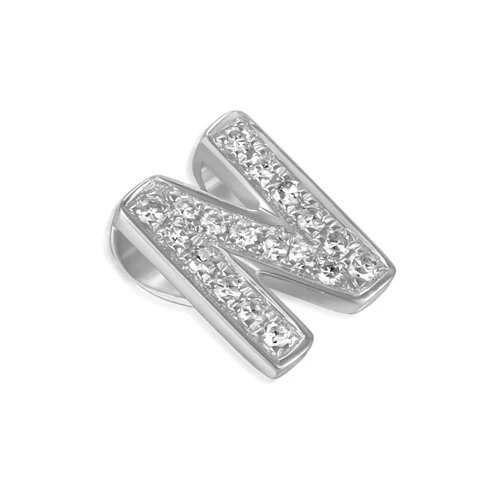 Initial N Diamond 9ct White Gold Pendant