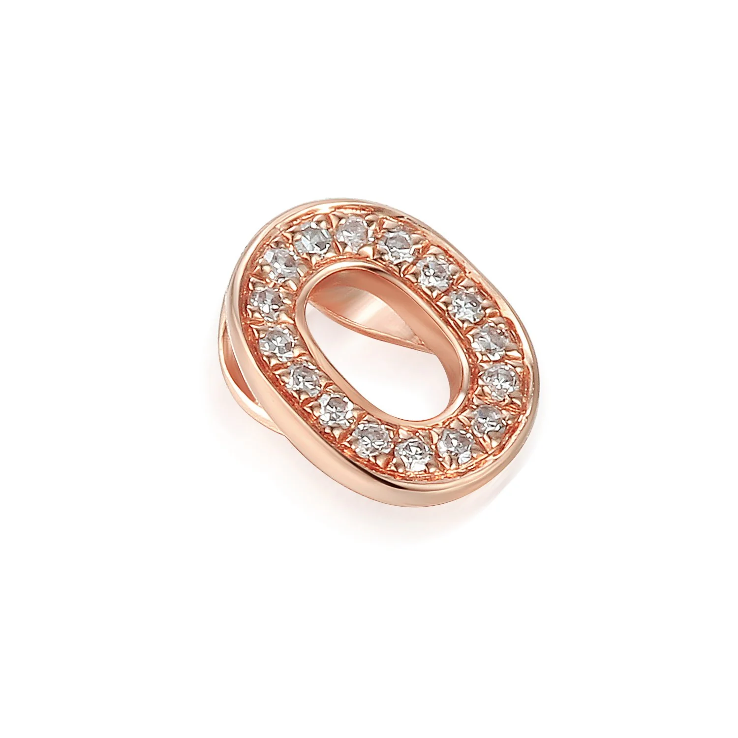 Initial O Diamond 9ct Rose Gold Pendant