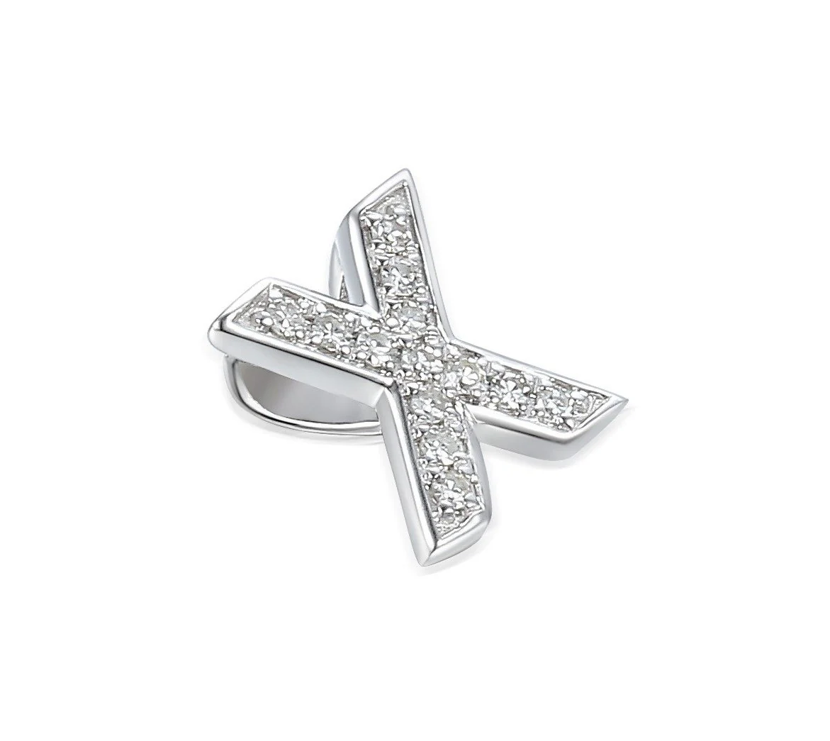 Initial X Diamond 9ct White Gold Pendant