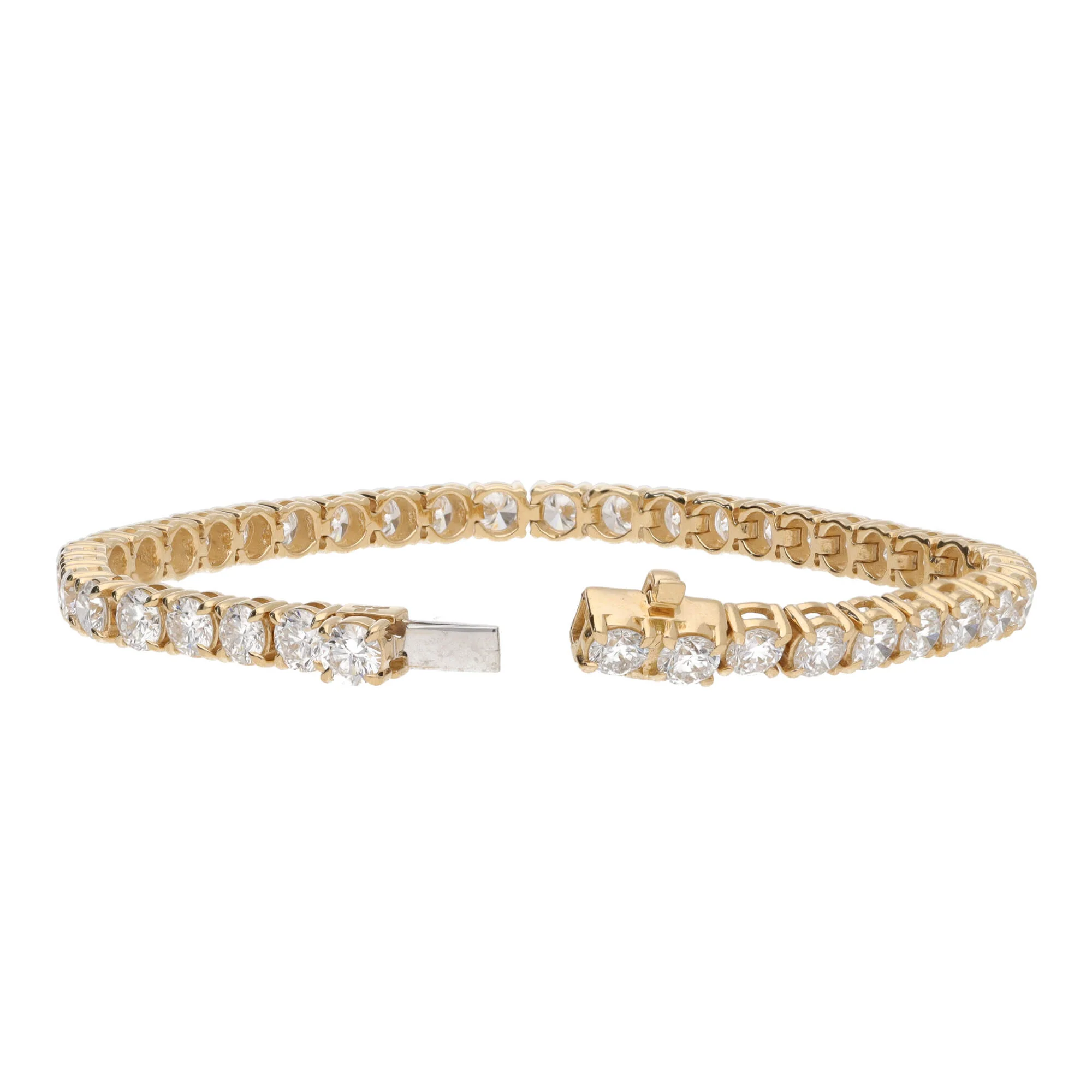 Laboratory Grown 10.00ct 18ct Yellow Gold Tennis Bracelet - Image 2