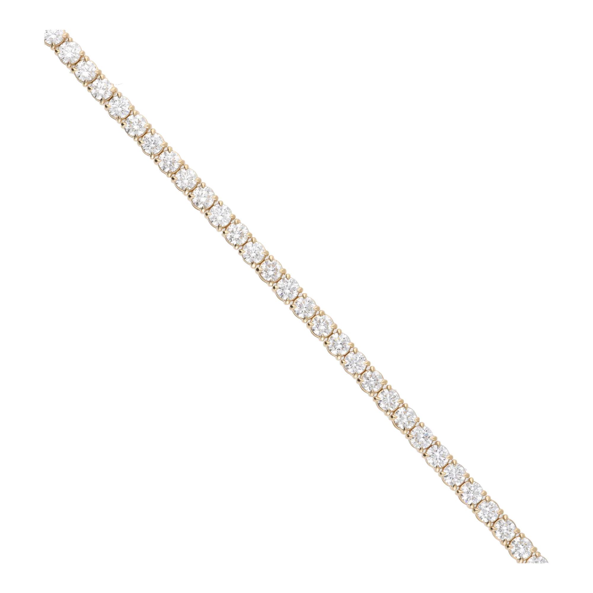 Laboratory Grown 10.00ct 18ct Yellow Gold Tennis Bracelet - Image 3