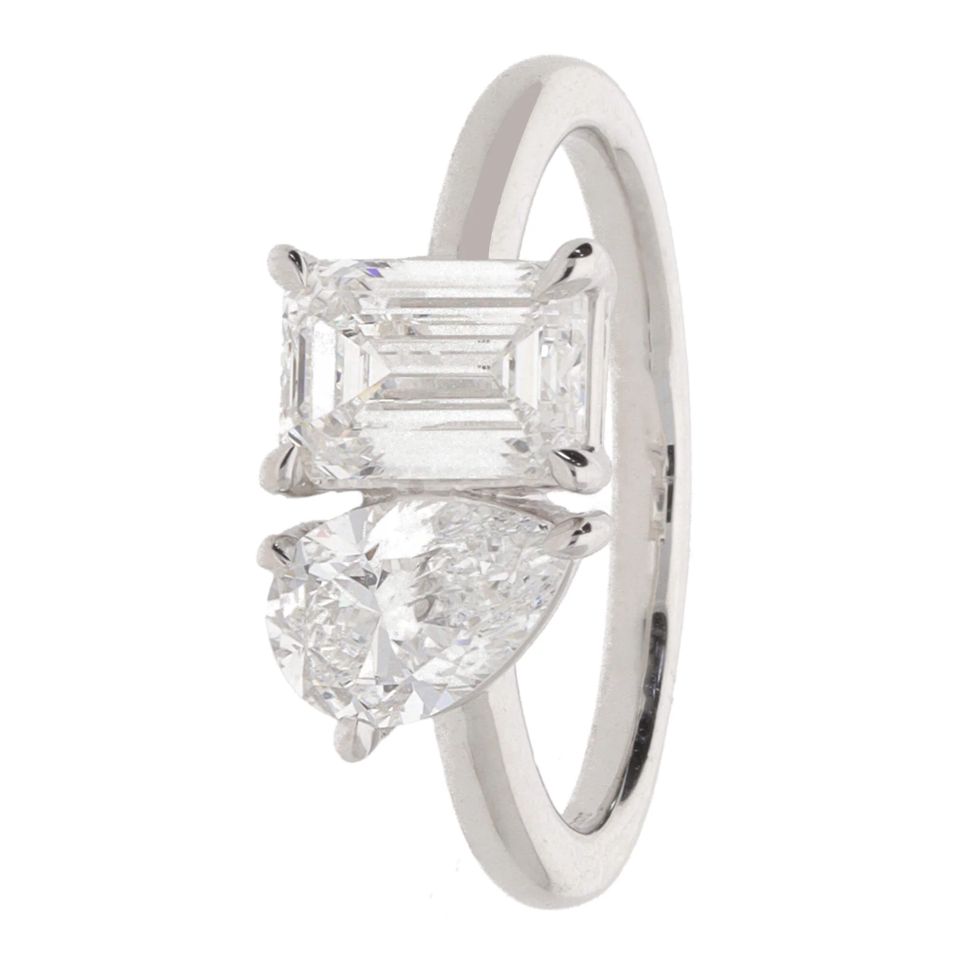 Laboratory Grown 2.00ct Diamond Platinum Toi Et Moi Ring
