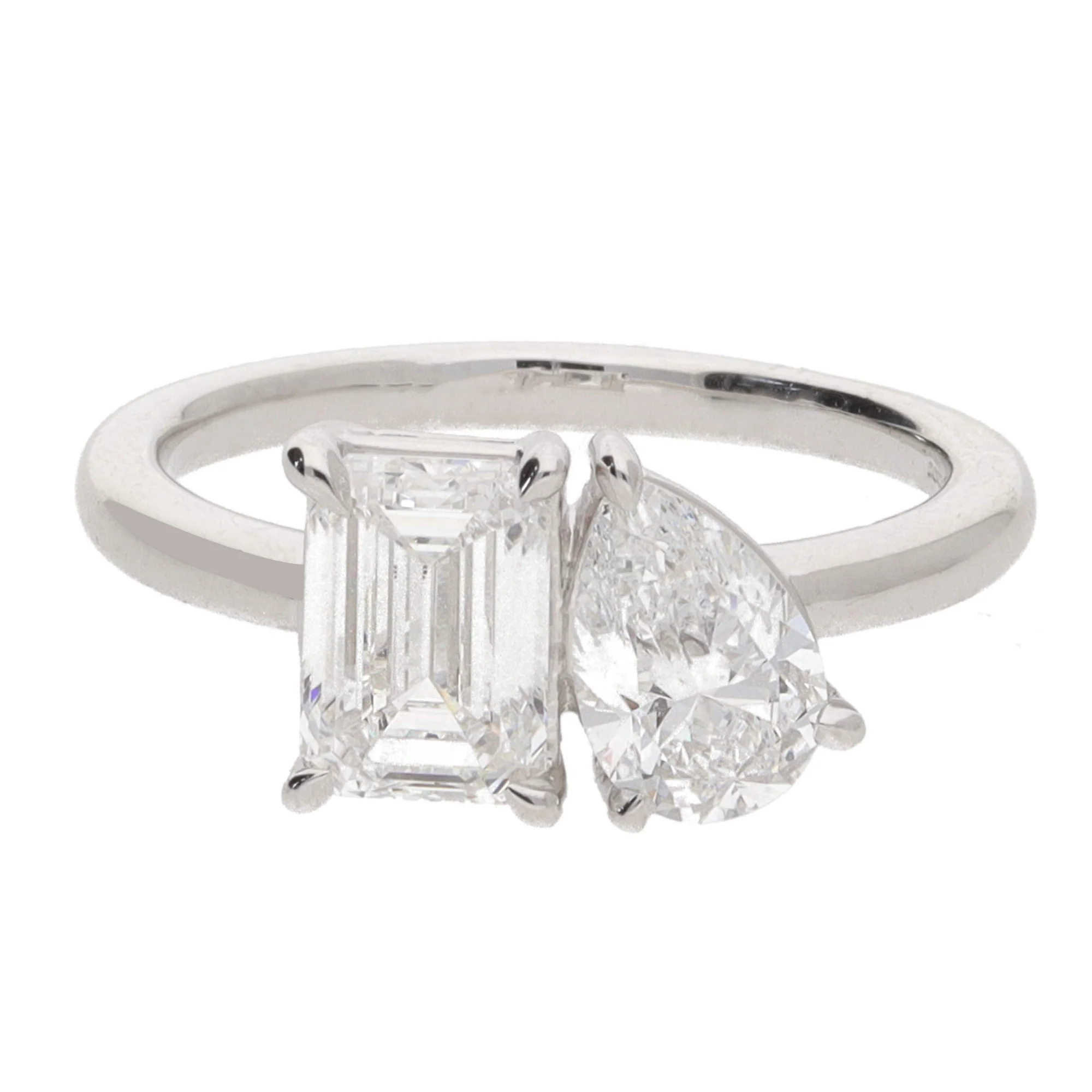Laboratory Grown 2.00ct Diamond Platinum Toi Et Moi Ring - Image 2