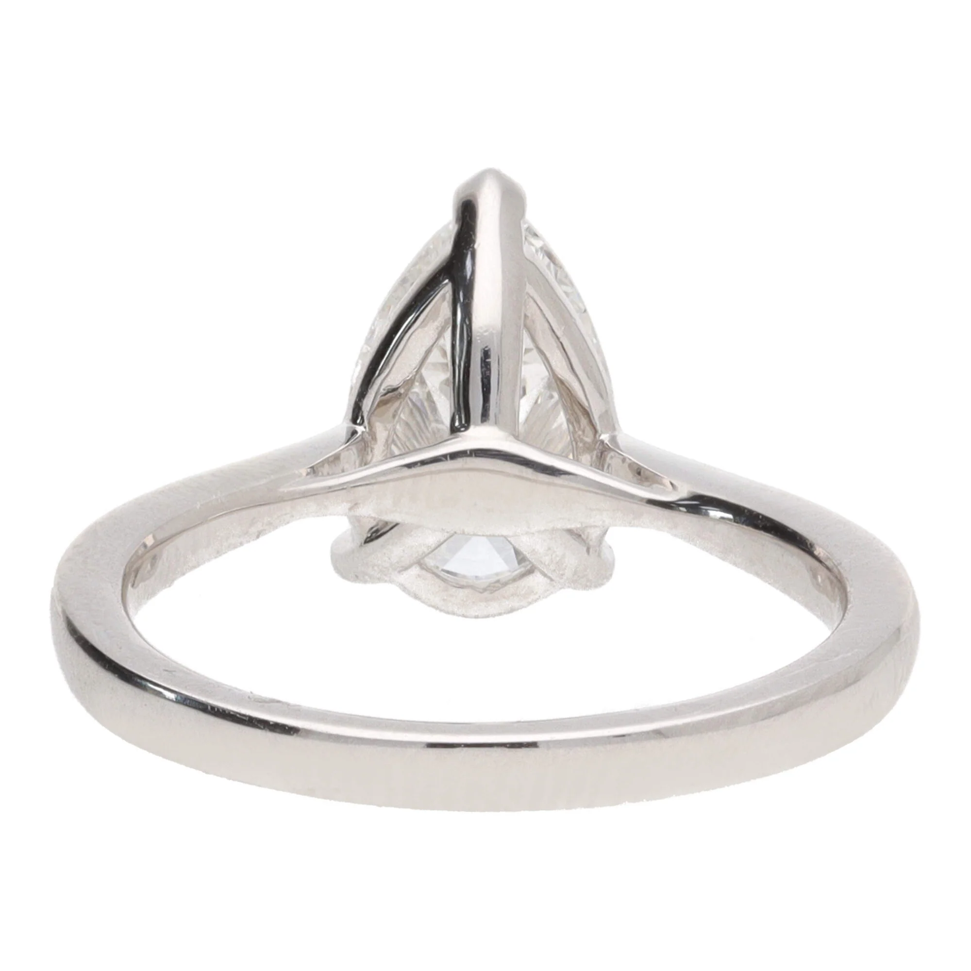 Laboratory Grown 2.00ct Pear Shaped Diamond Platinum Solitaire Ring - Image 3