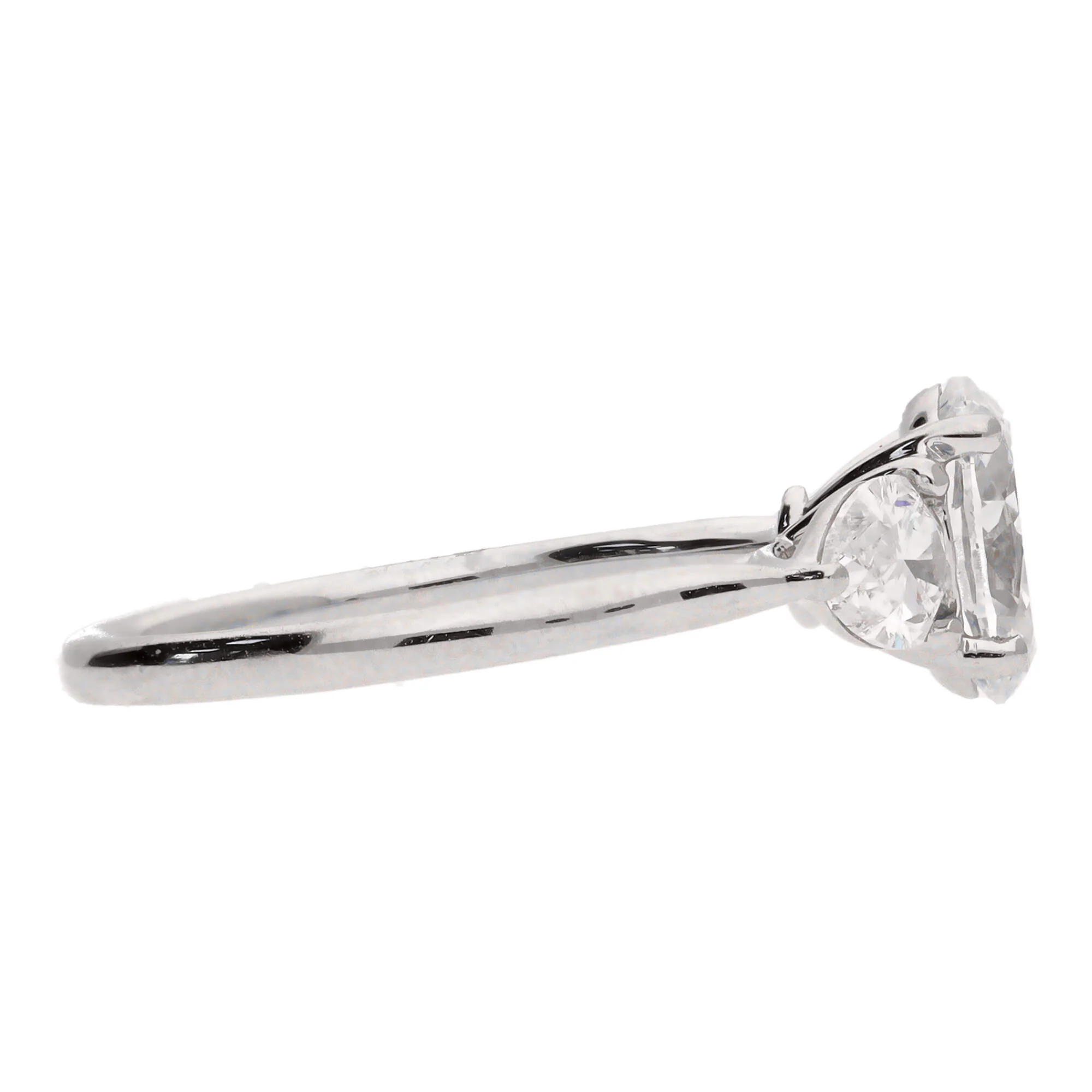 Laboratory Grown 2.58ct Diamond Three Stone Platinum Ring - Image 3