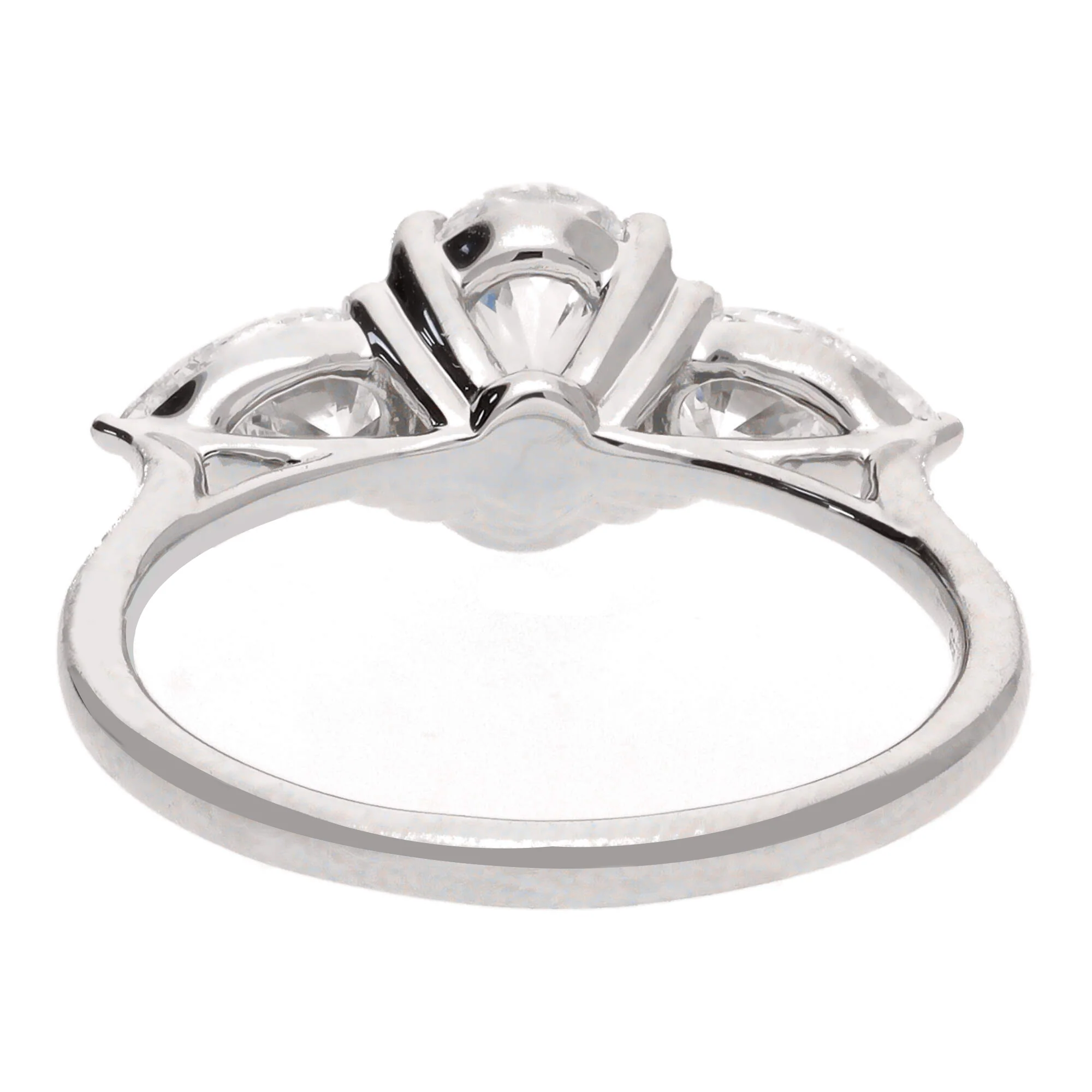 Laboratory Grown 2.58ct Diamond Three Stone Platinum Ring - Image 4