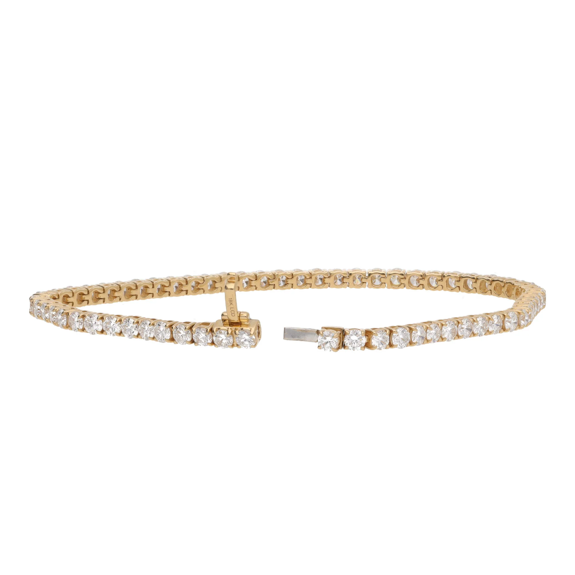 Laboratory Grown 5.00ct Diamond 18ct Yellow Gold Tennis Bracelet - Image 2