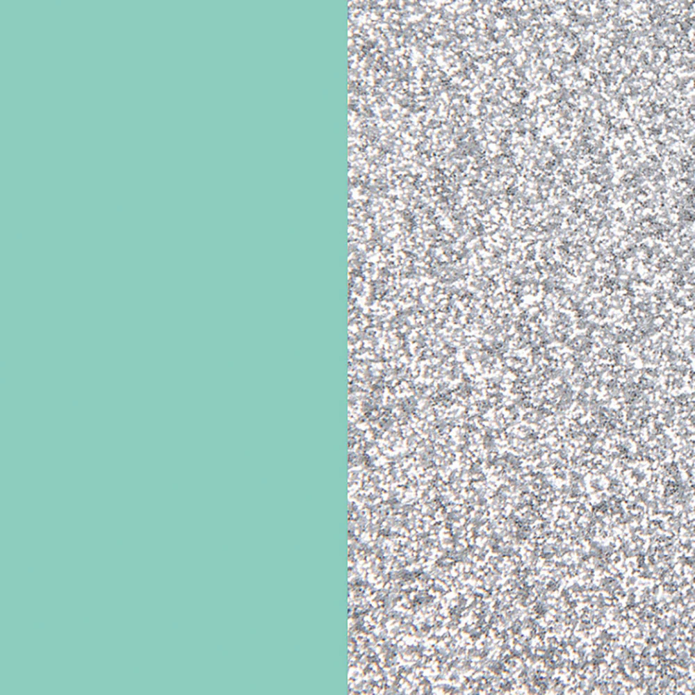 Les Georgettes Ring Insert 8mm Aqua and Silver Glitter Fluid-Perspex 703315284CX