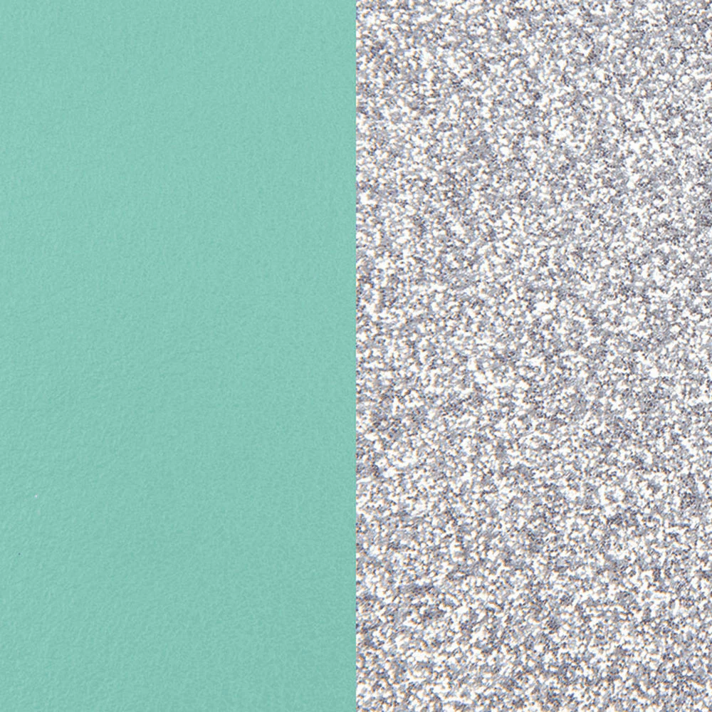 Les Georgettes Sleeper Inserts 16mm Aqua and Silver Glitter Leather 703218284CX