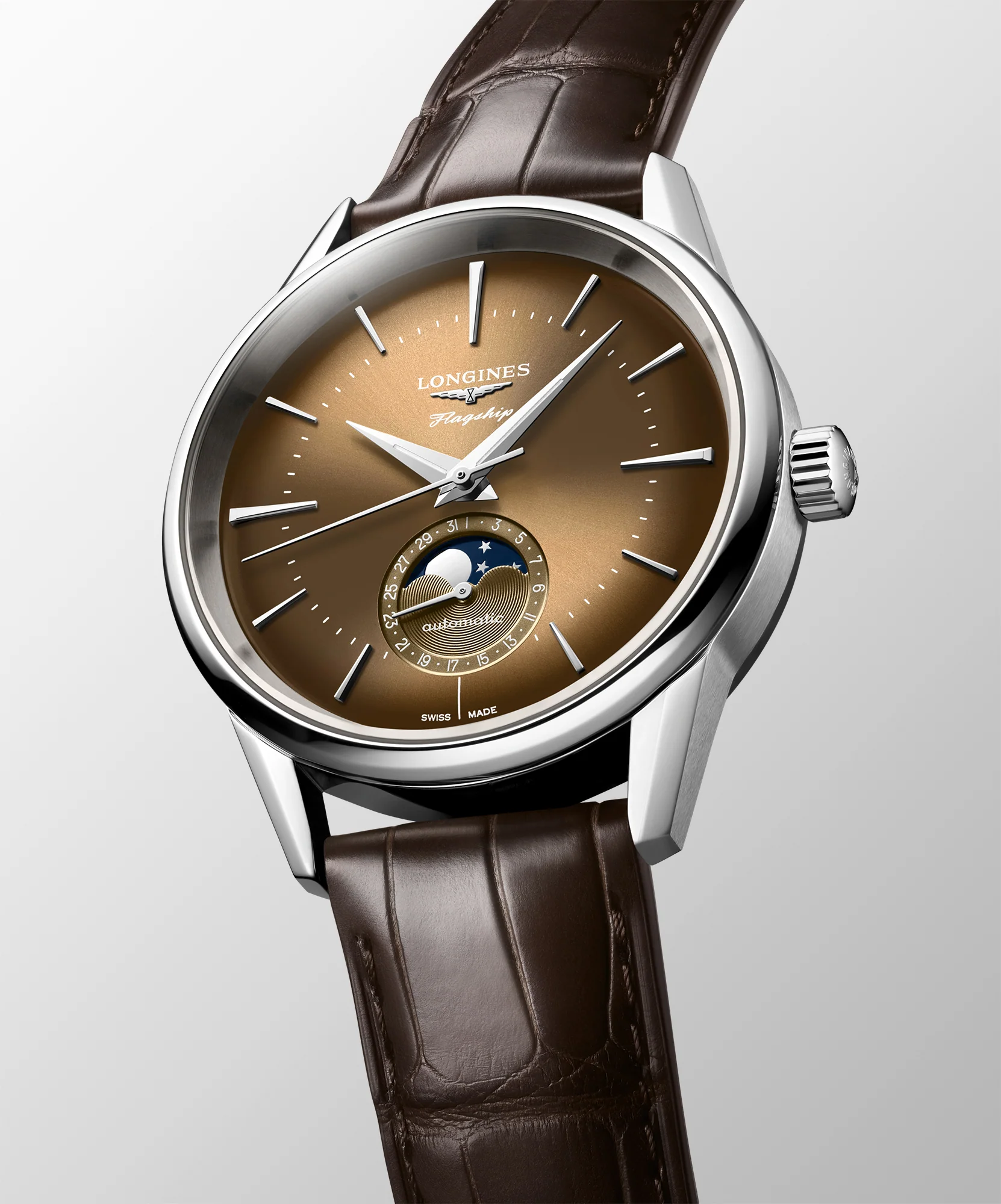 Longines FLAGSHIP HERITAGE MOONPHASE 38.5mm Automatic Watch L48154622 - Image 2