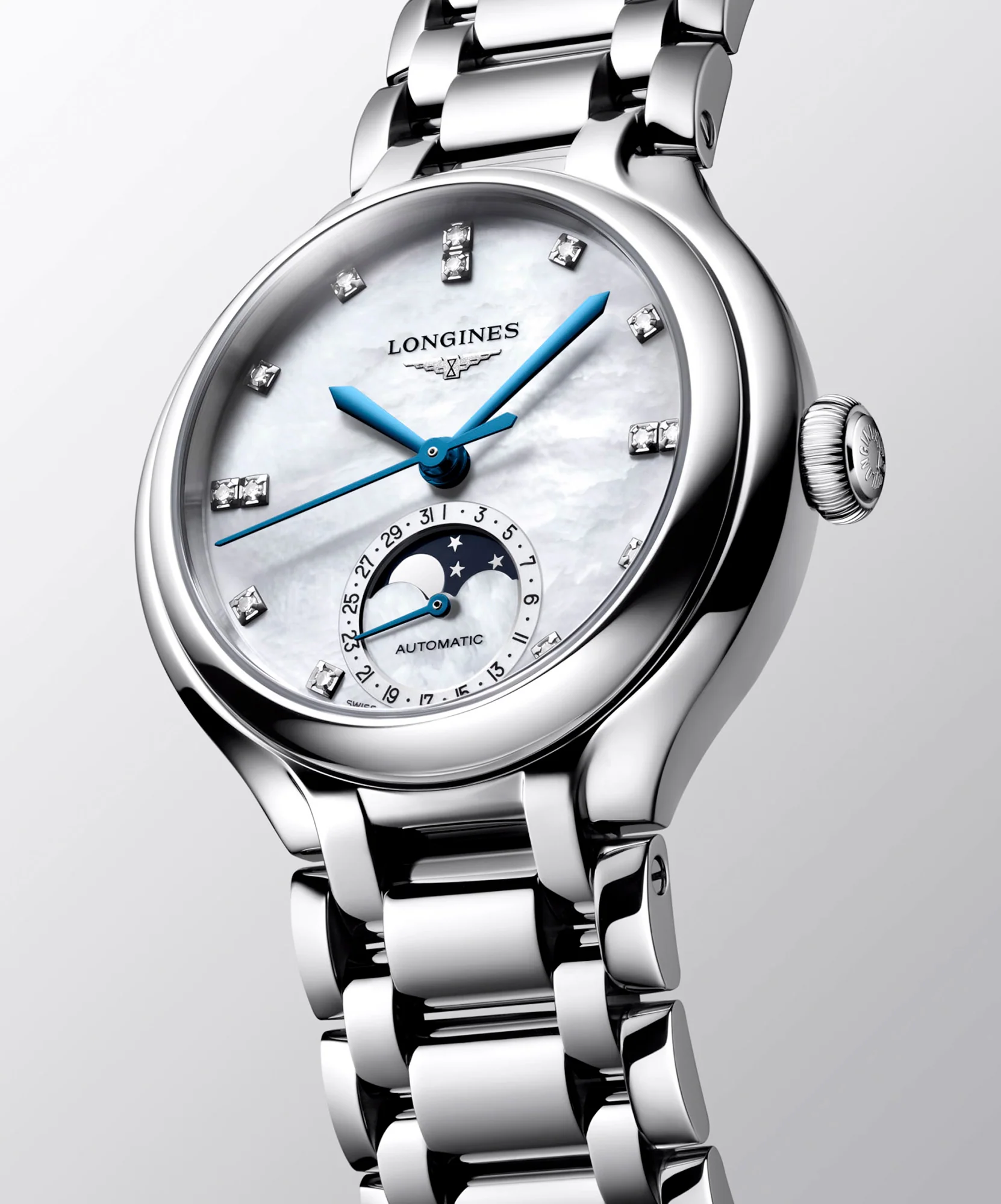 Longines PRIMALUNA MOONPHASE 34mm Automatic Watch L81264876 - Image 4