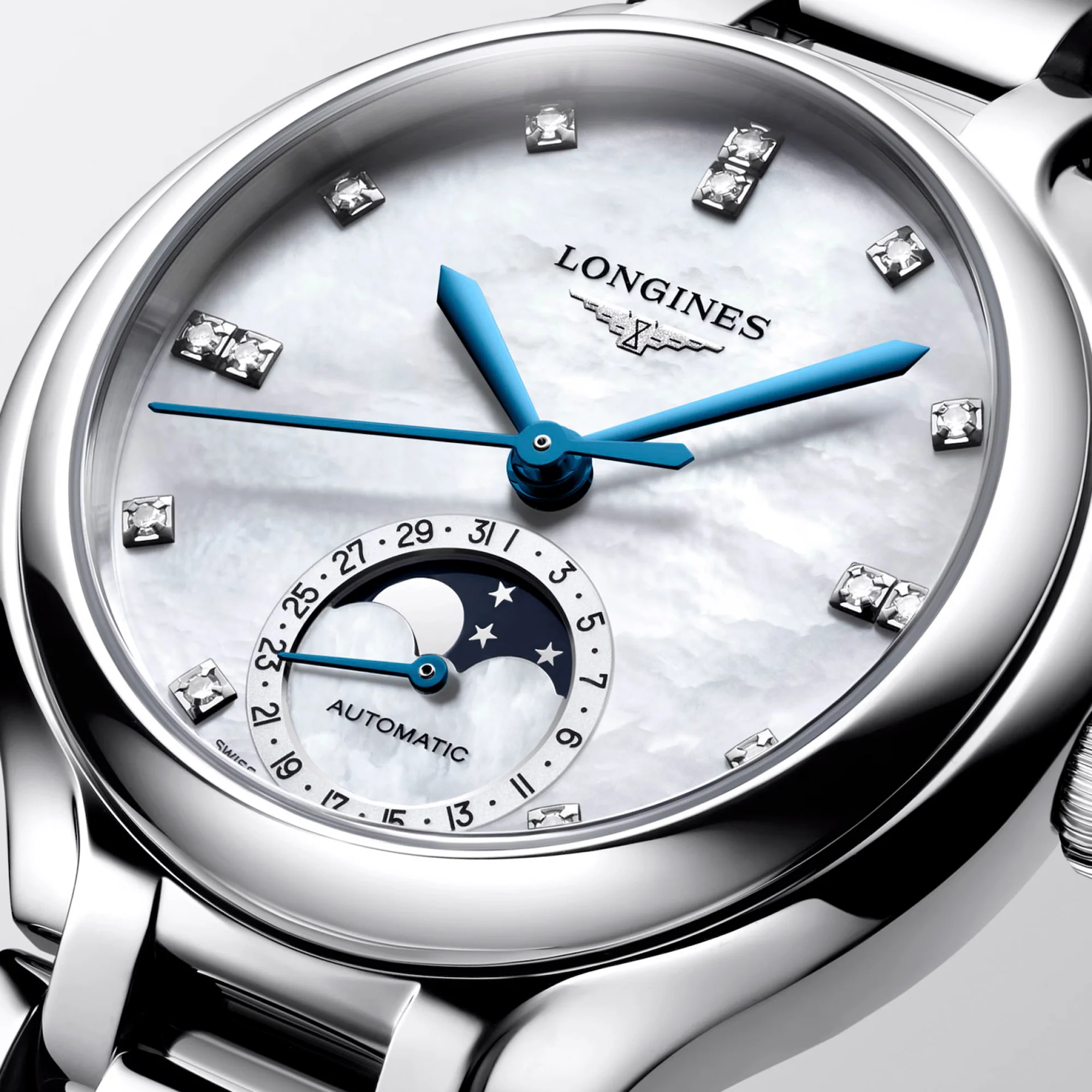 Longines PRIMALUNA MOONPHASE 34mm Automatic Watch L81264876 - Image 5