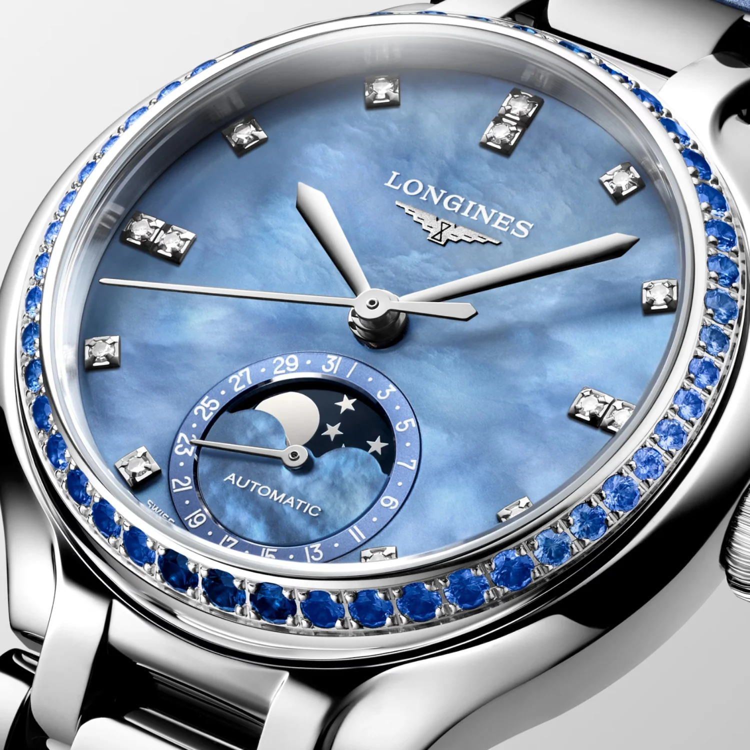 Longines PRIMALUNA MOONPHASE Sapphire 34mm Automatic Watch L81260972 - Image 2