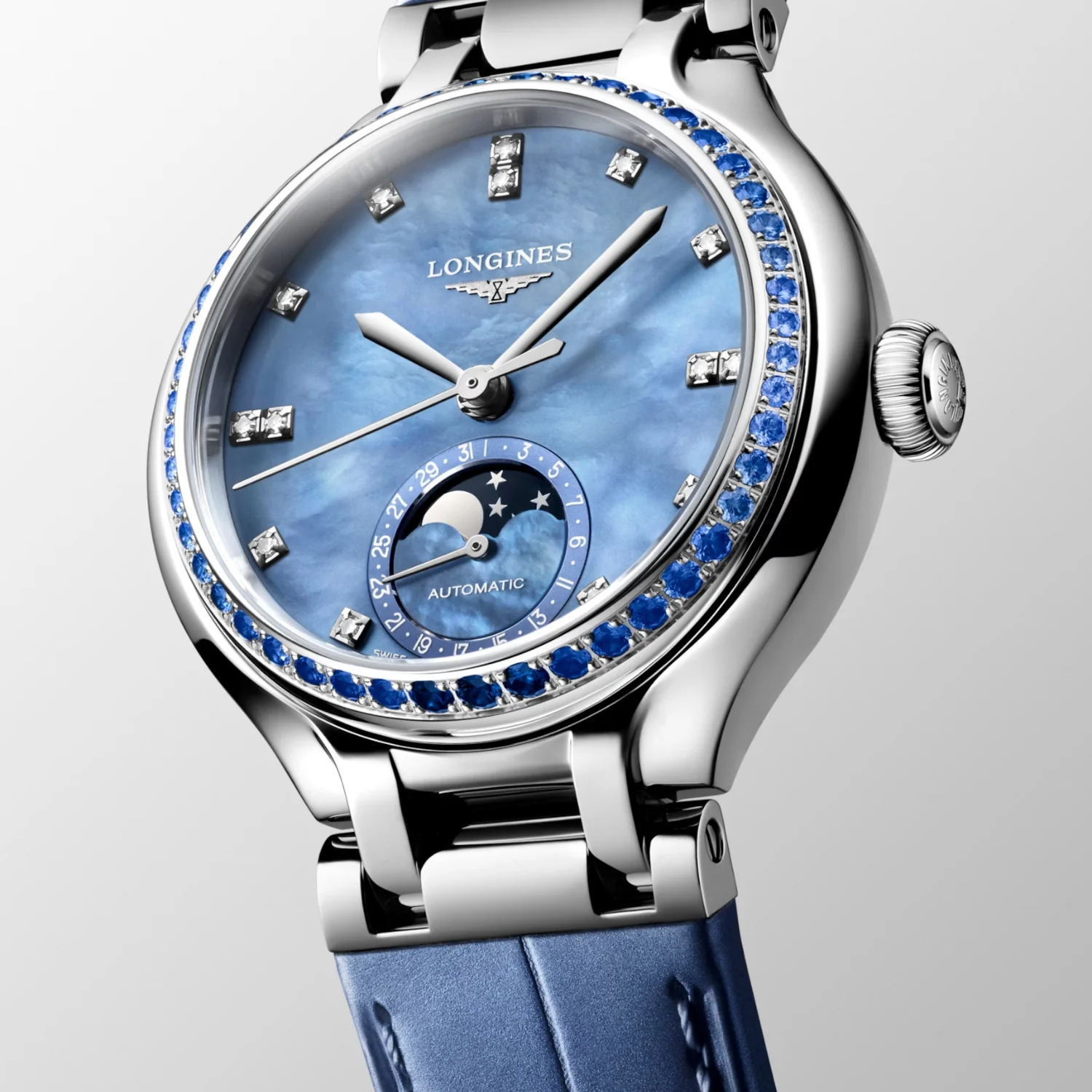 Longines PRIMALUNA MOONPHASE Sapphire 34mm Automatic Watch L81260972 - Image 4