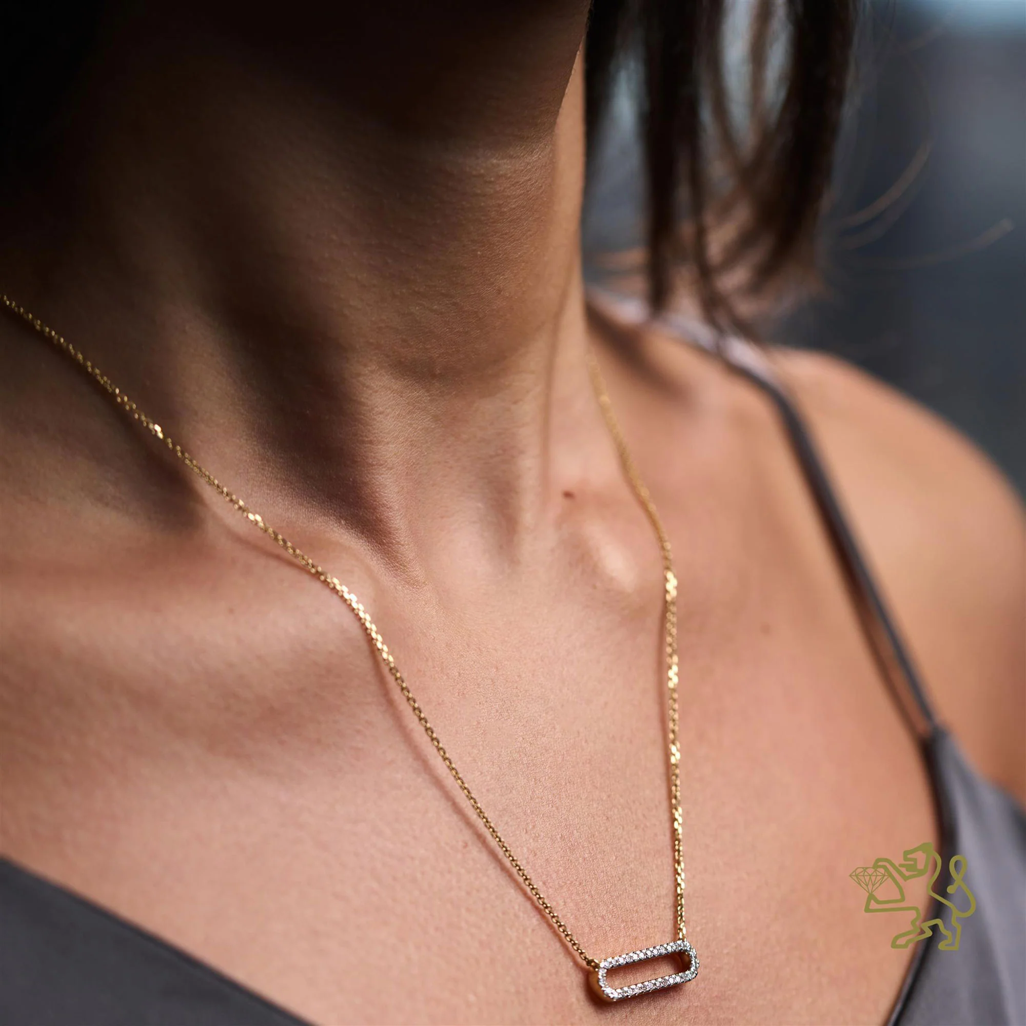 Love Links 0.28ct Diamond Yellow Gold Open Link Necklace - Image 2
