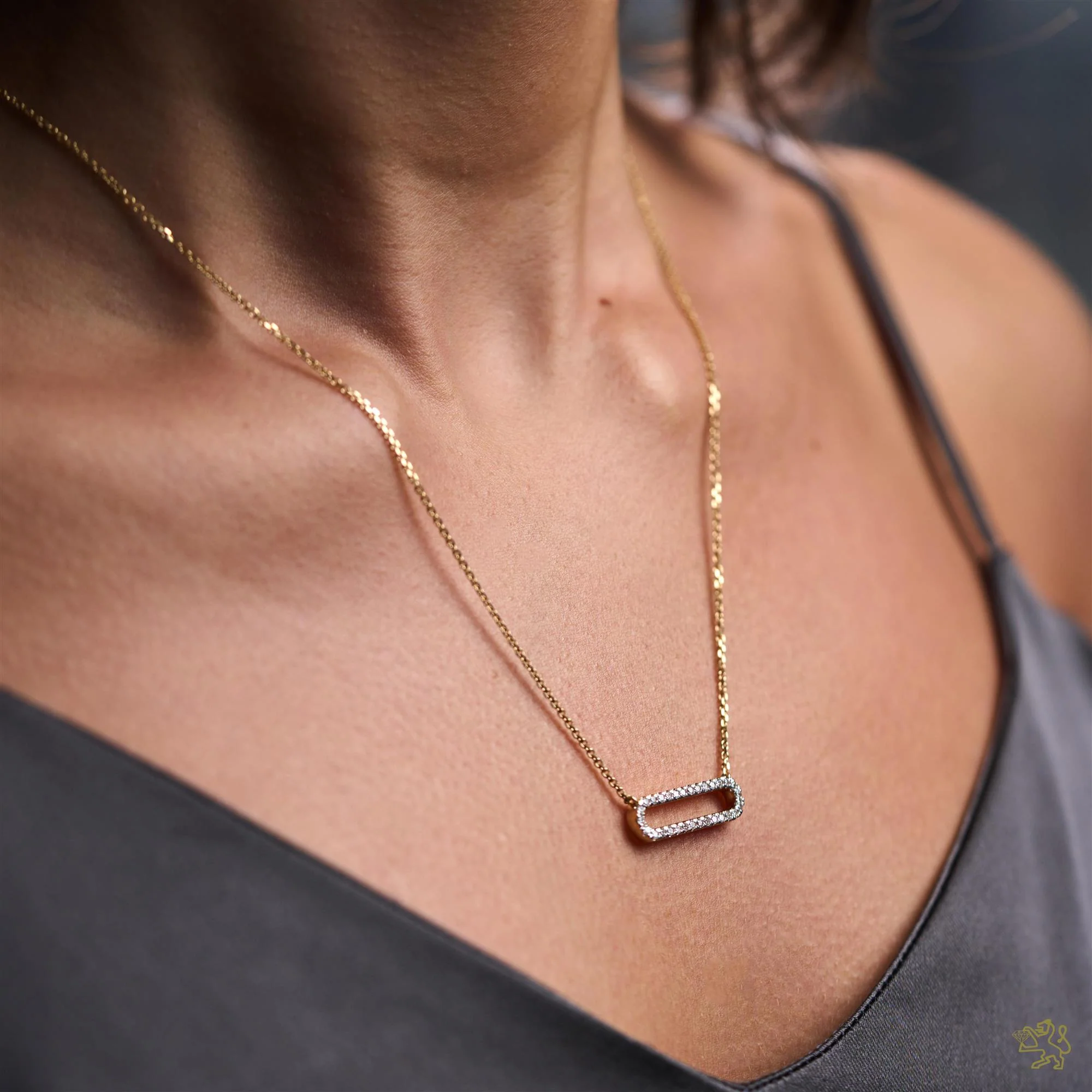 Love links 0.28ct Diamond Yellow Gold Pendant - Image 2