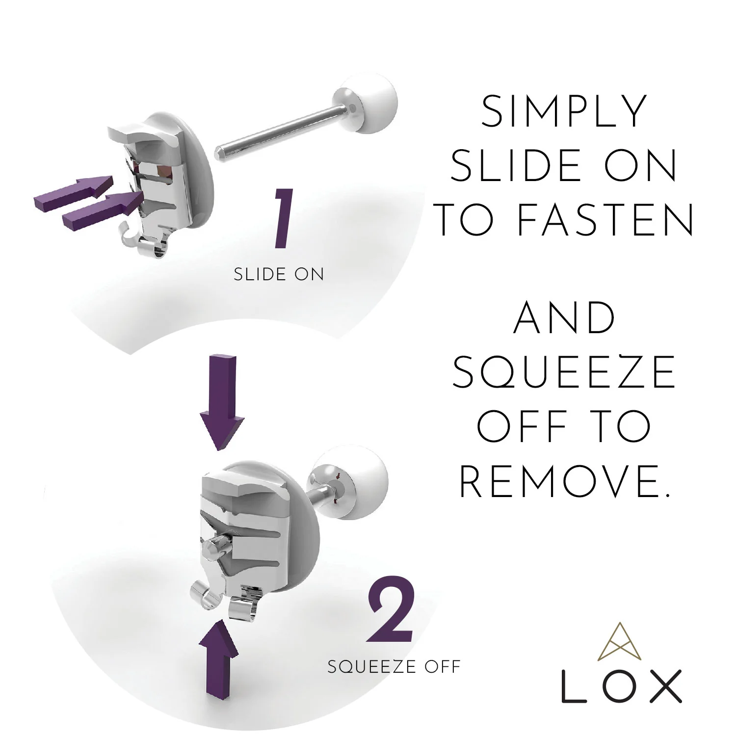 LOX Classic Earring Backs - Silver Tone - Image 3