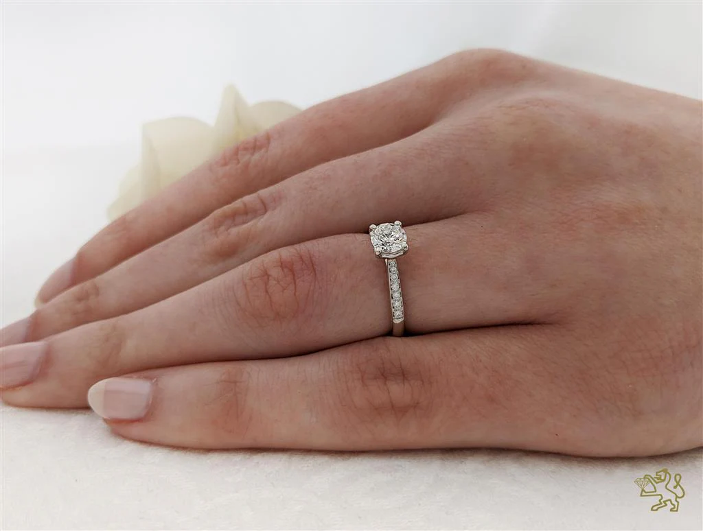 Memoire Aura Solitaire 0.50ct D SI1 Diamond Platinum Ring - Image 2