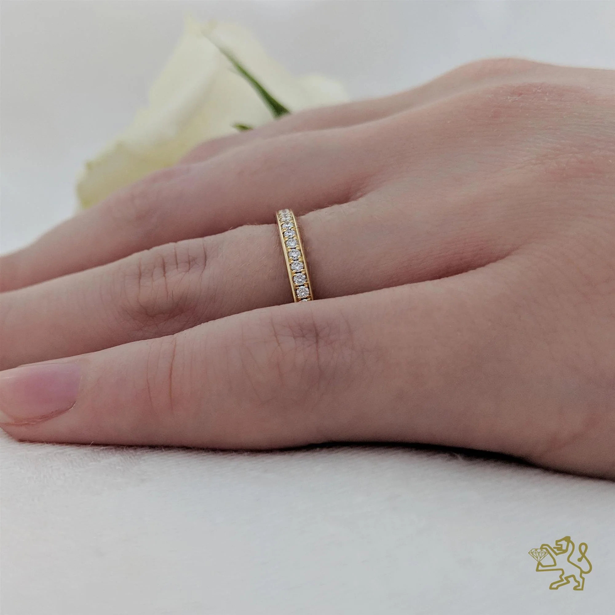 Memoire Classic Bridal 0.15ct Diamond Yellow Gold Ring - Image 2