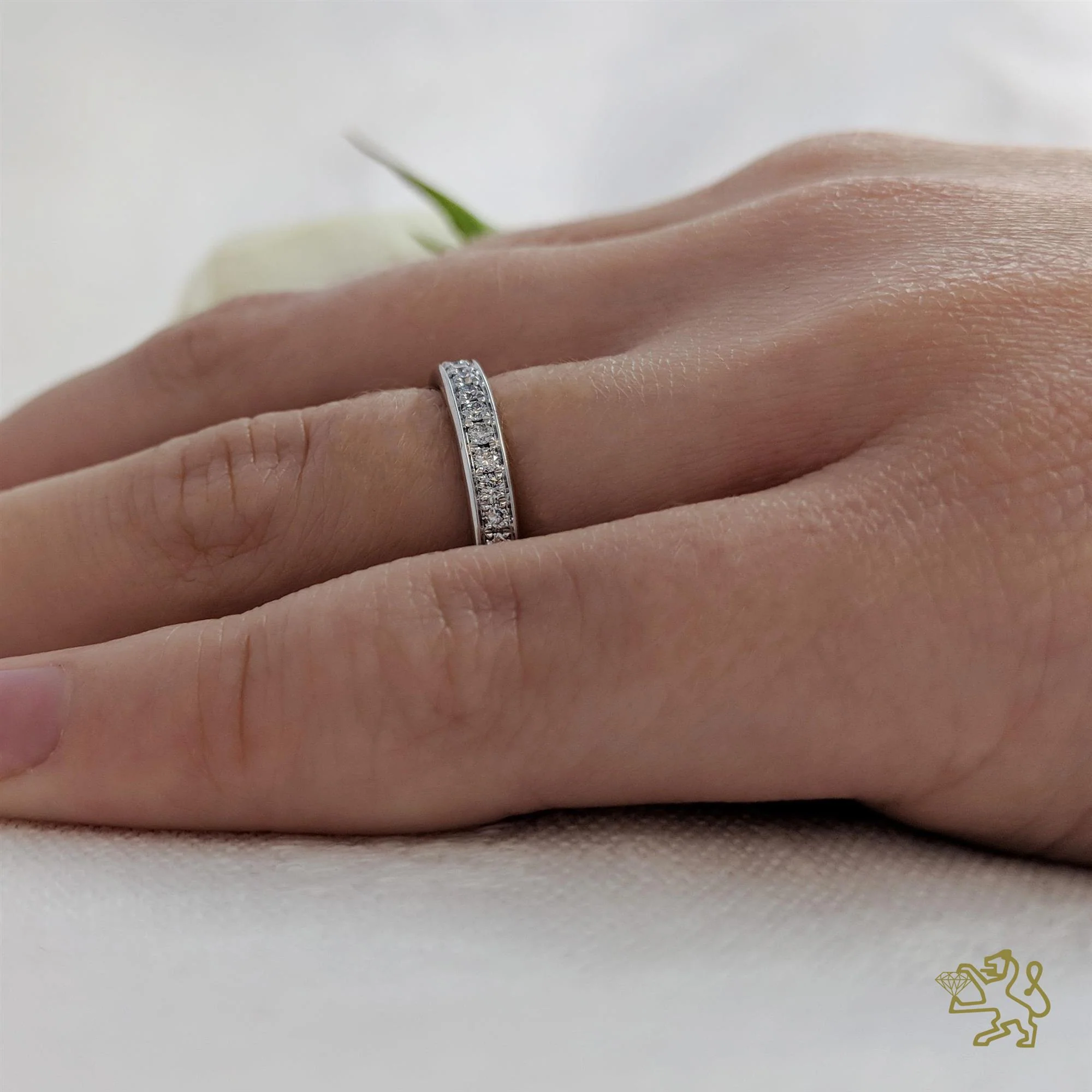 Memoire Classic Bridal 0.24ct Diamond Platinum Ring - Image 2