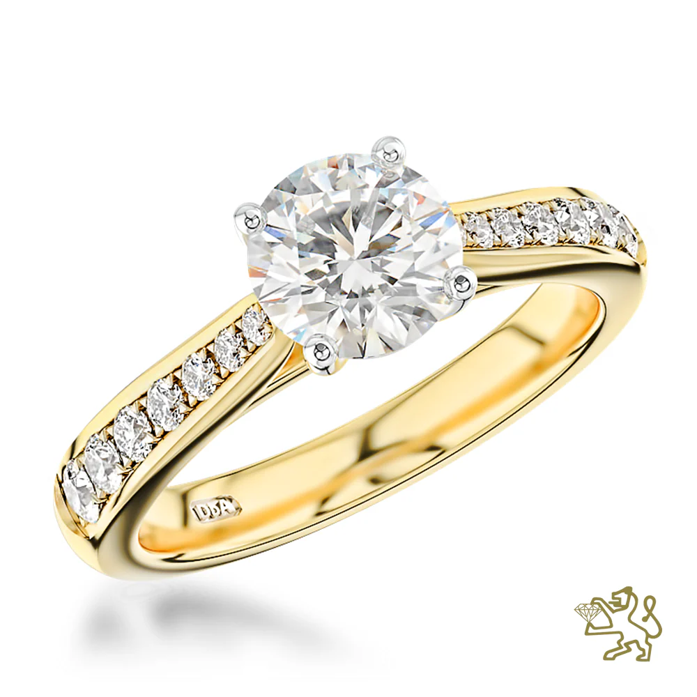 Memoire Round Solitaire 0.56ct H VS2 18ct Yellow Gold Diamond Ring