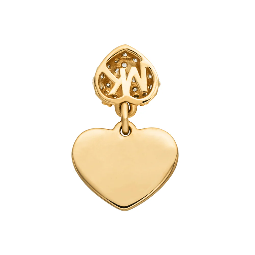 Michael Kors Women's Kors Love Pavé Heart 14K Gold-Plated Sterling Silver Ring (L) - Image 2