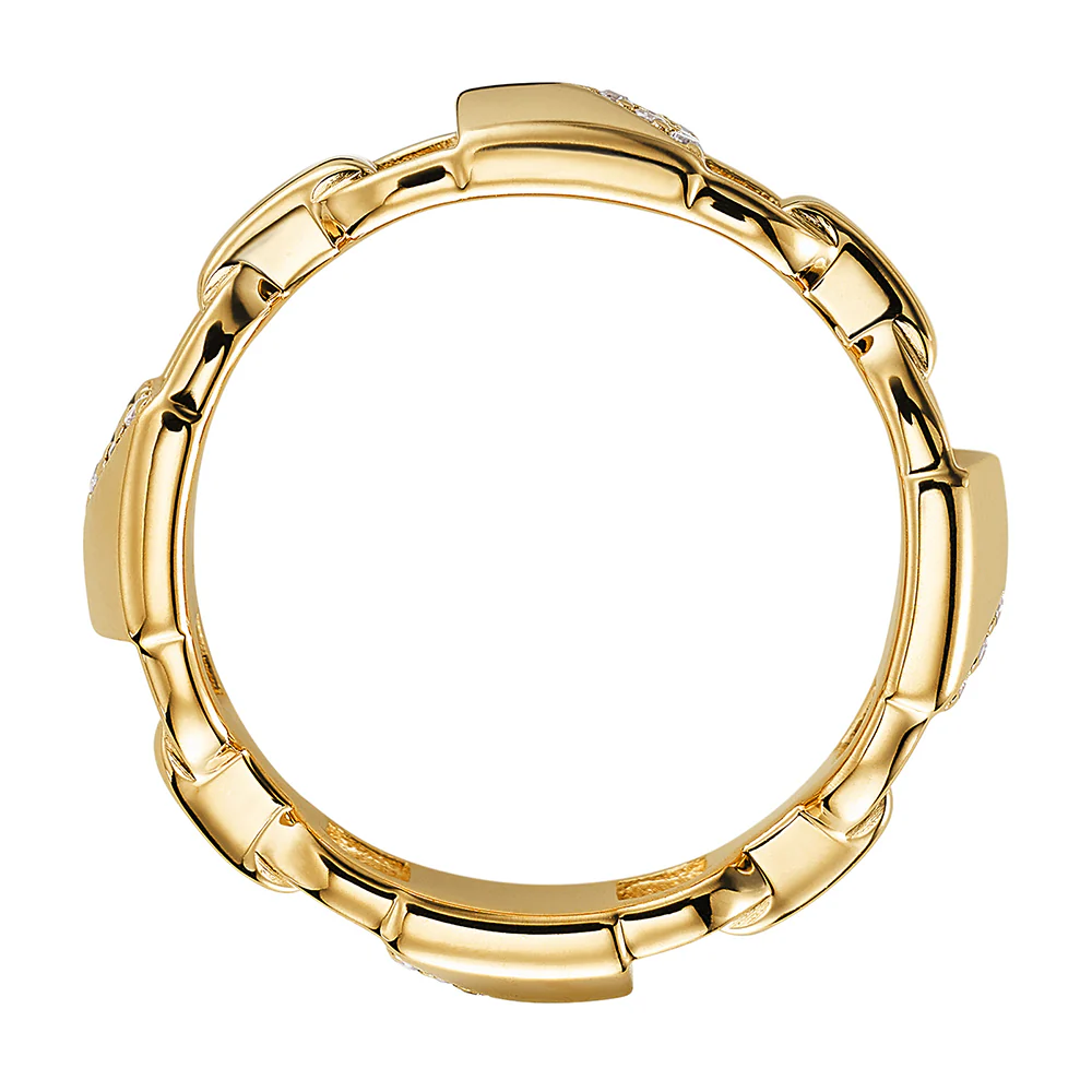 Michael Kors Women's Mercer Link 14K Gold-Plated Sterling Silver Padlock Ring - Image 3