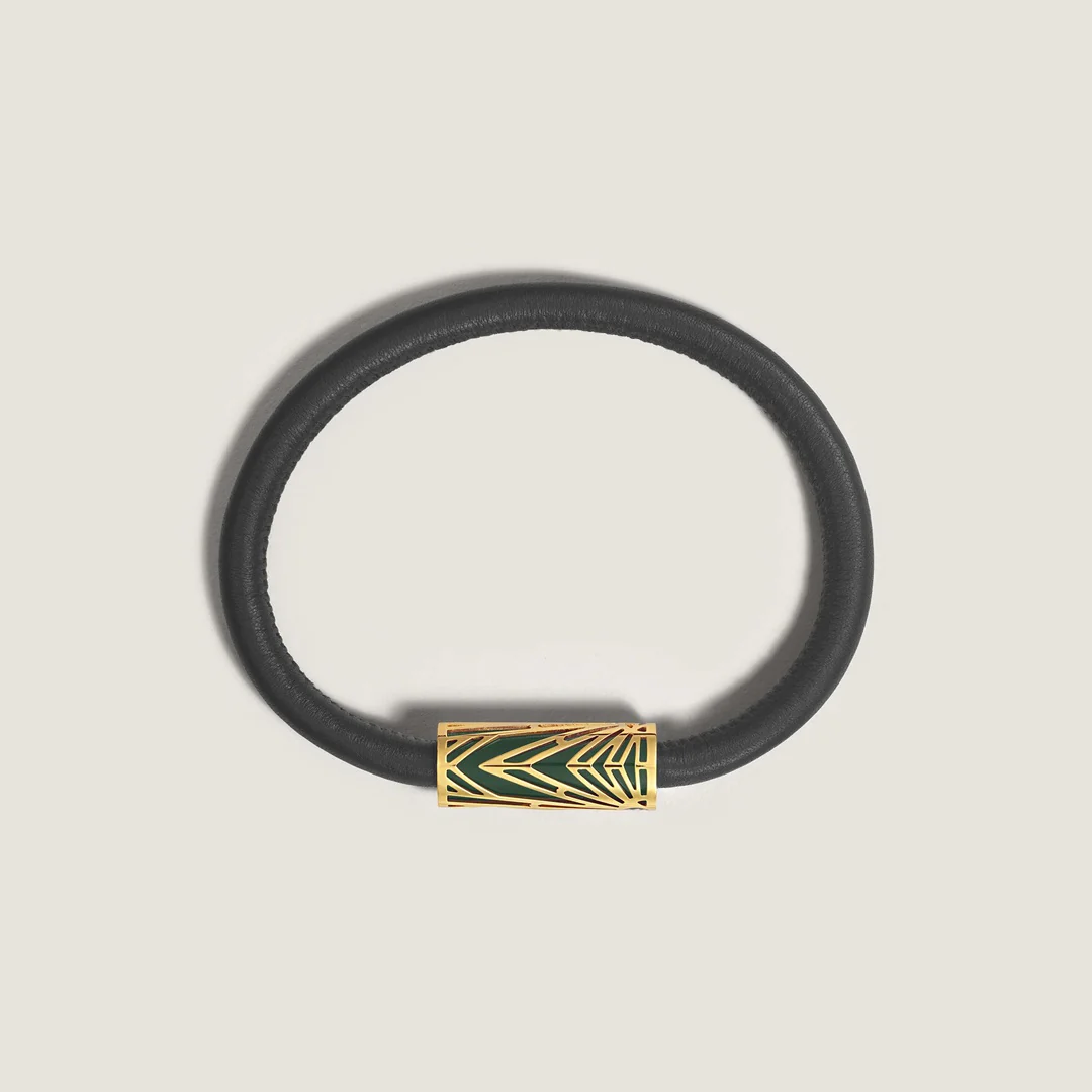 Montblanc Leather - Meisterstück The Origin Collection Green Bracelet - Image 4