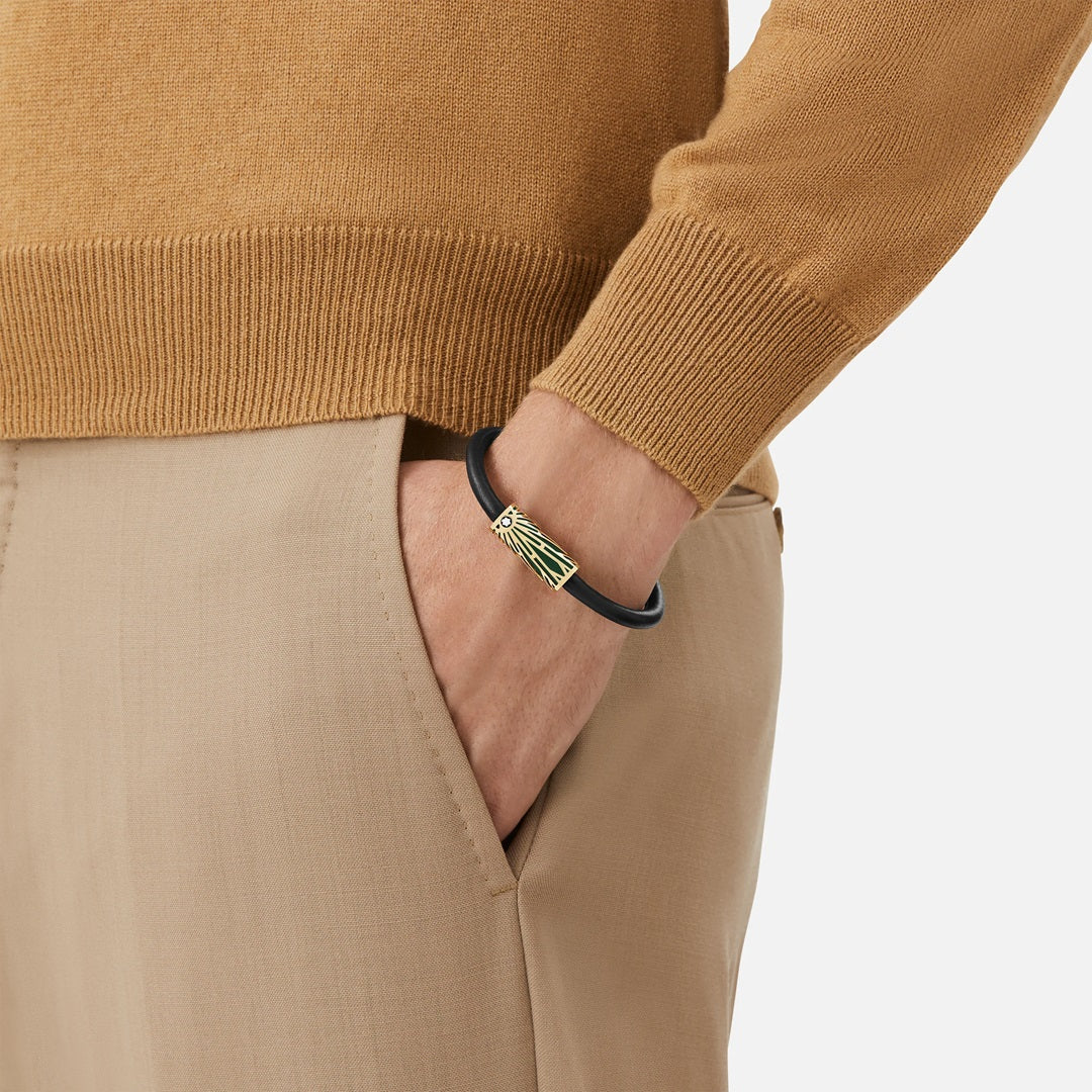 Montblanc Leather - Meisterstück The Origin Collection Green Bracelet - Image 5
