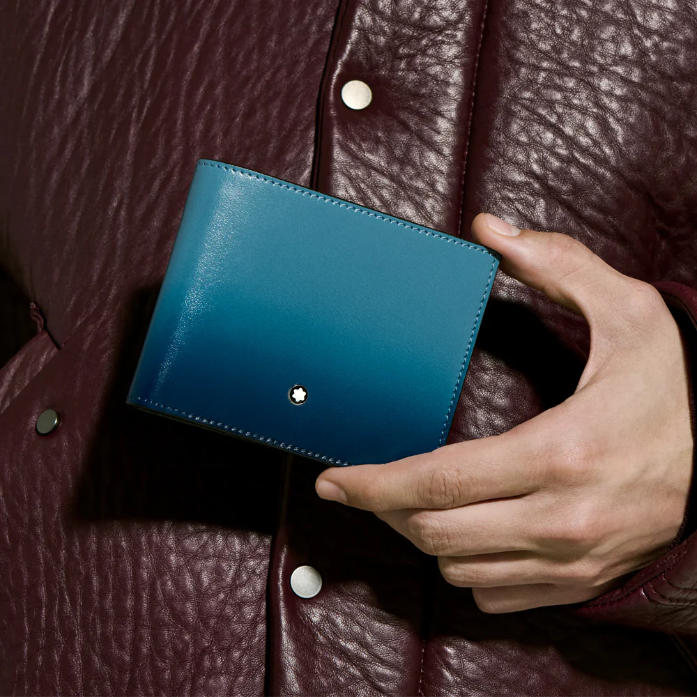 Montblanc Leather - Smokey Blue Meisterstück Wallet 6CC - Image 2