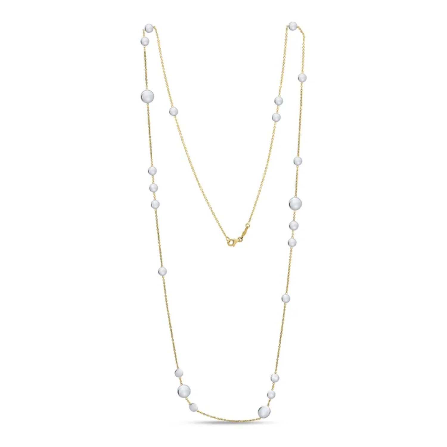 Multi Disc and Chain 9ct Yellow and White Gold Necklace - Image 2