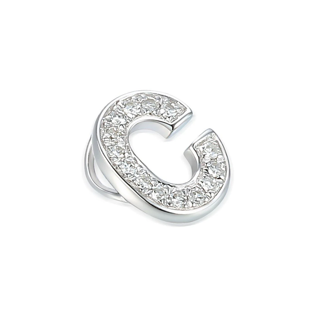 Ntinga Initial C Diamond 9ct White Gold Pendant