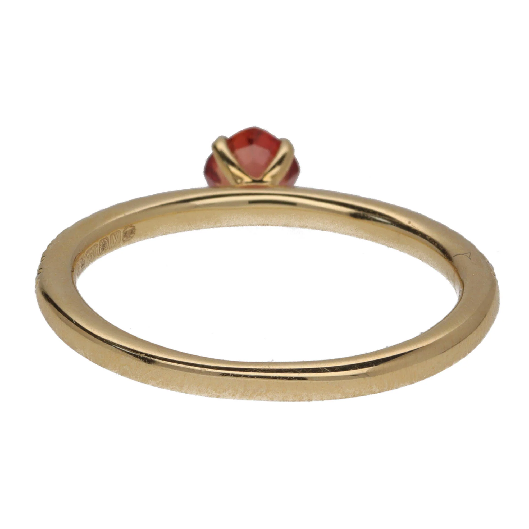 Ntinga Orange Sapphire and Diamond 18ct Yellow Gold Ring - Image 4