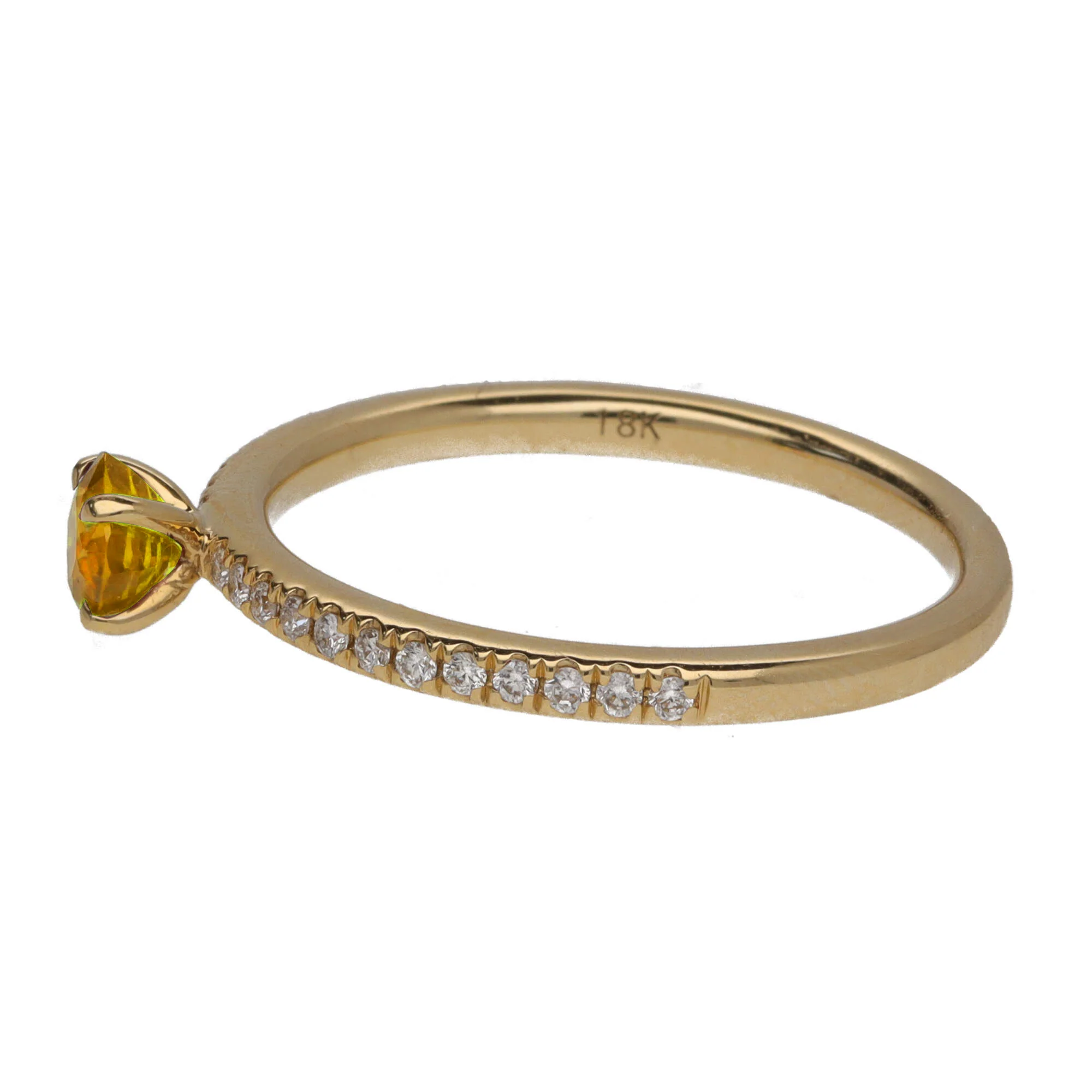 Ntinga Yellow Sapphire and Diamond 18ct Yellow Gold Ring - Image 2