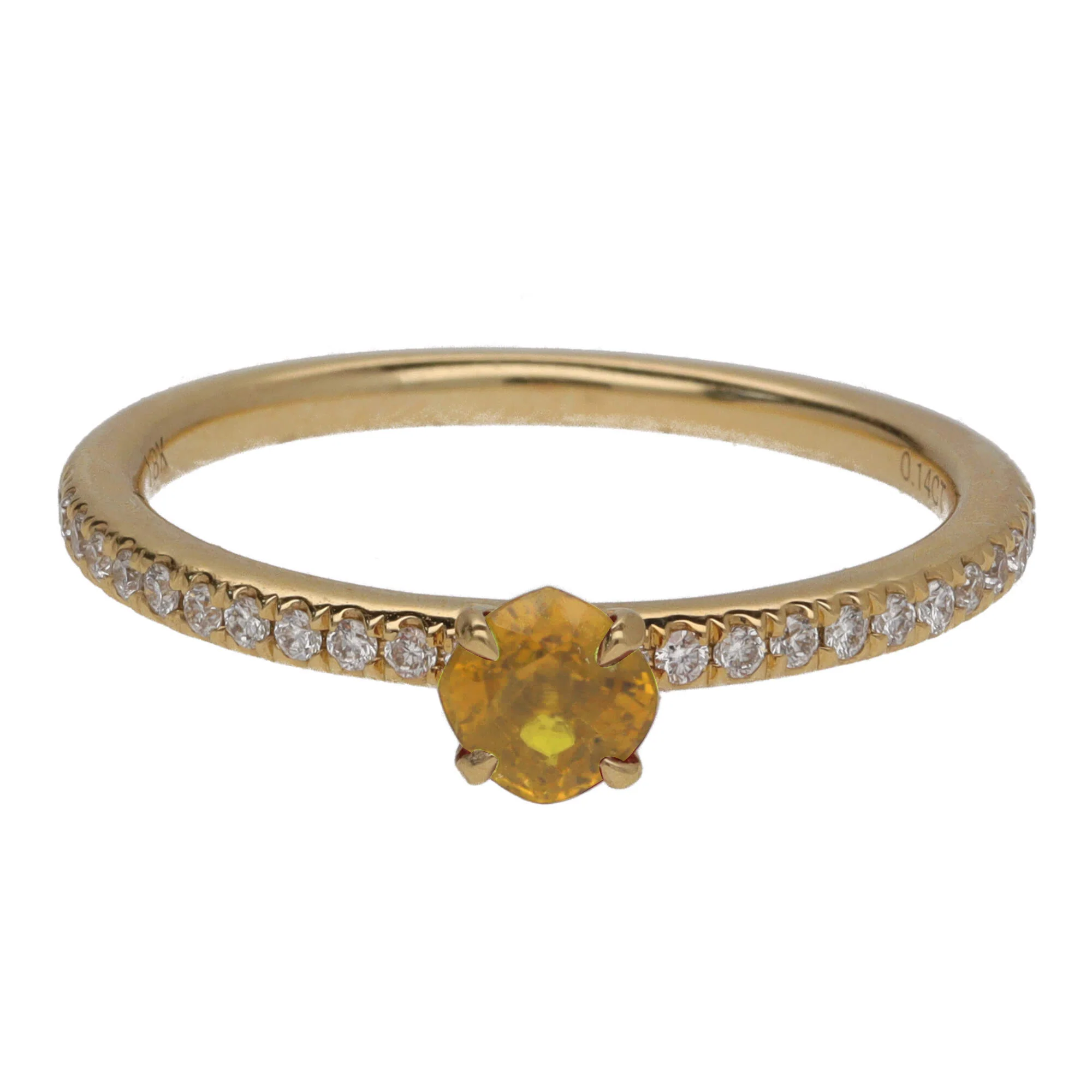 Ntinga Yellow Sapphire and Diamond 18ct Yellow Gold Ring - Image 4