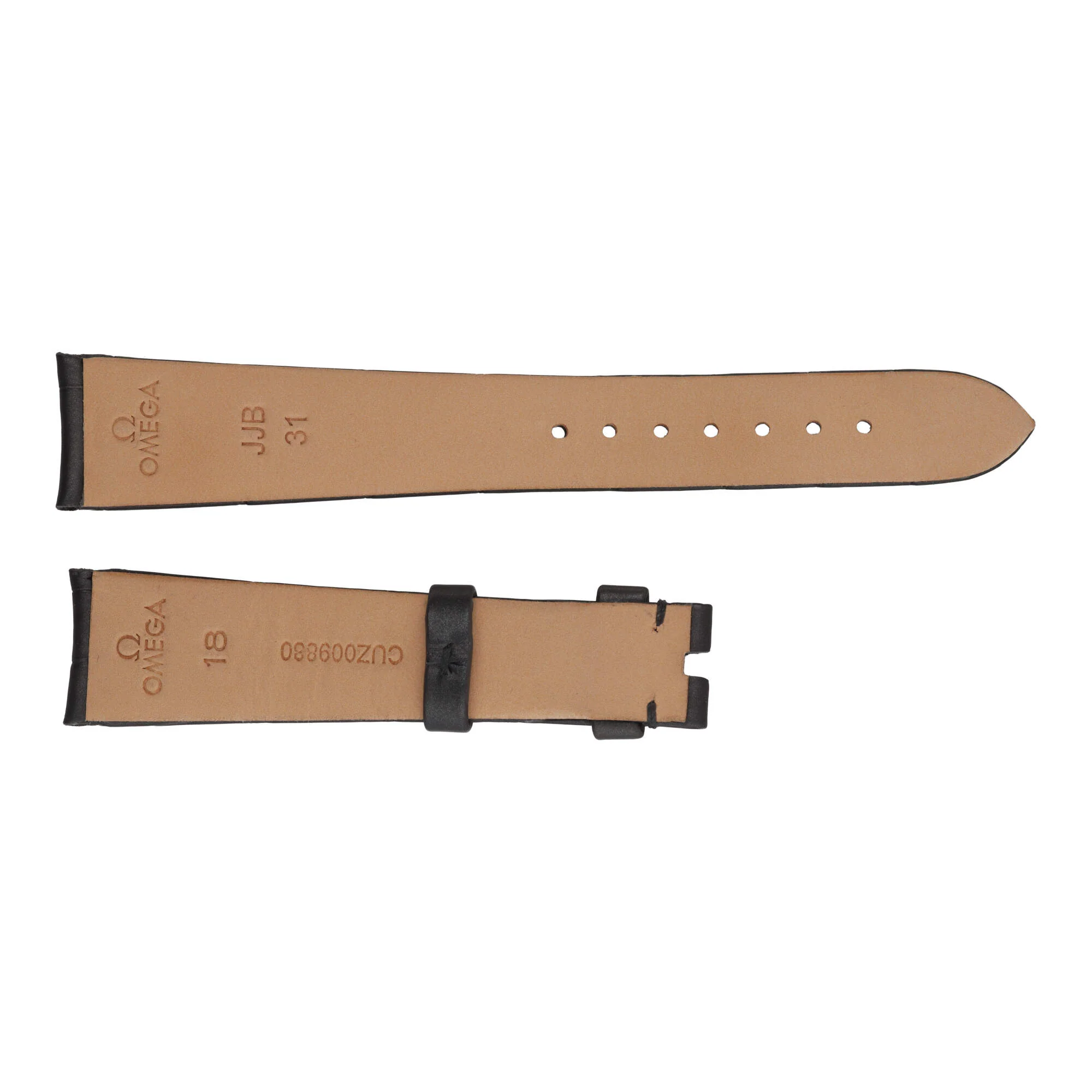 Omega Watch Strap. Grey 18mm Leather Watch Strap - Image 2